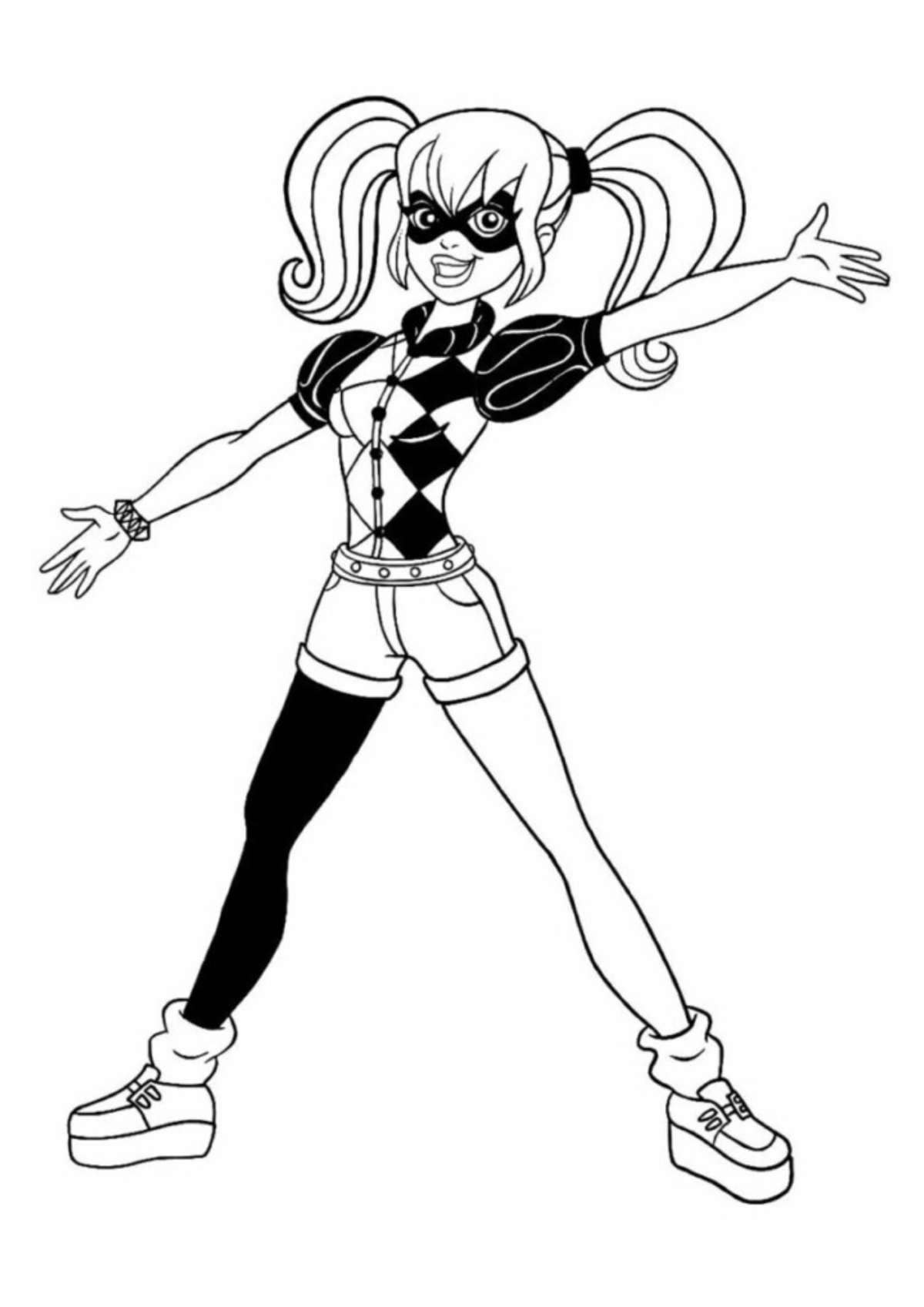 Desenho para Colorir Arlequina