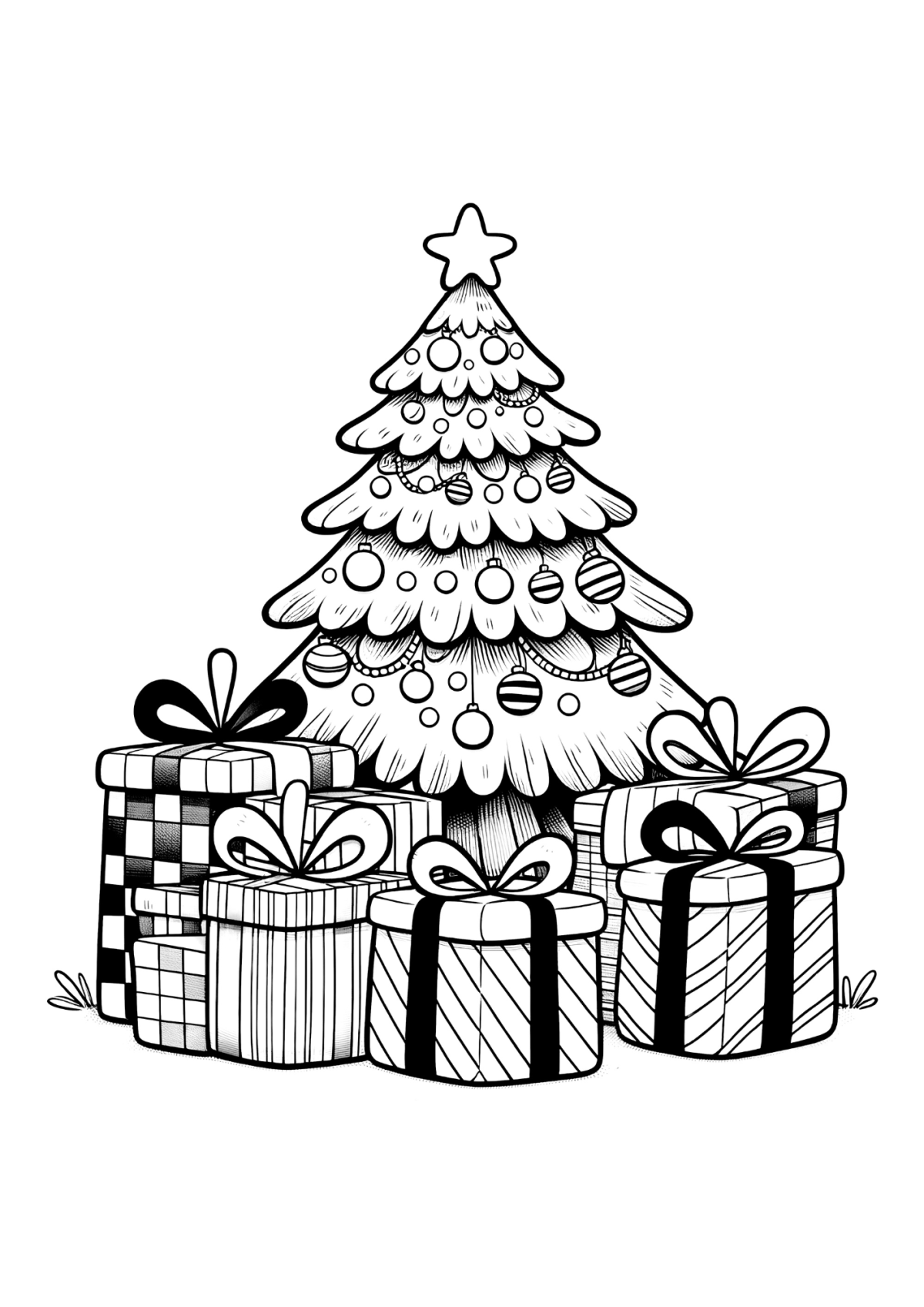 Desenho para Colorir Árvore de Natal