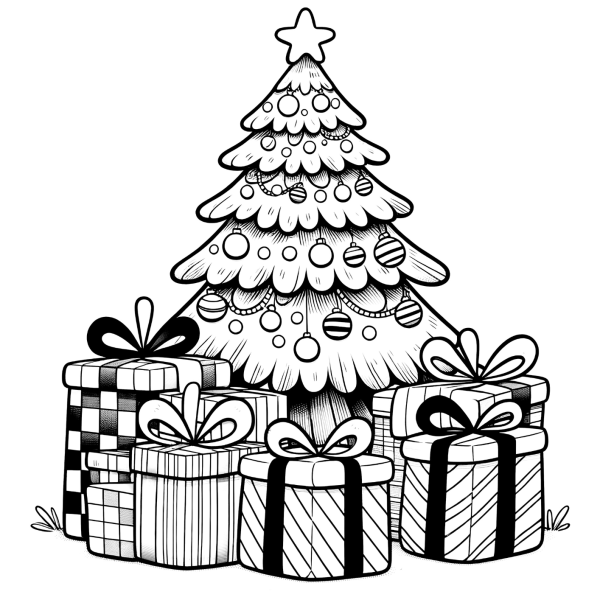 Desenho para Colorir Árvore de Natal