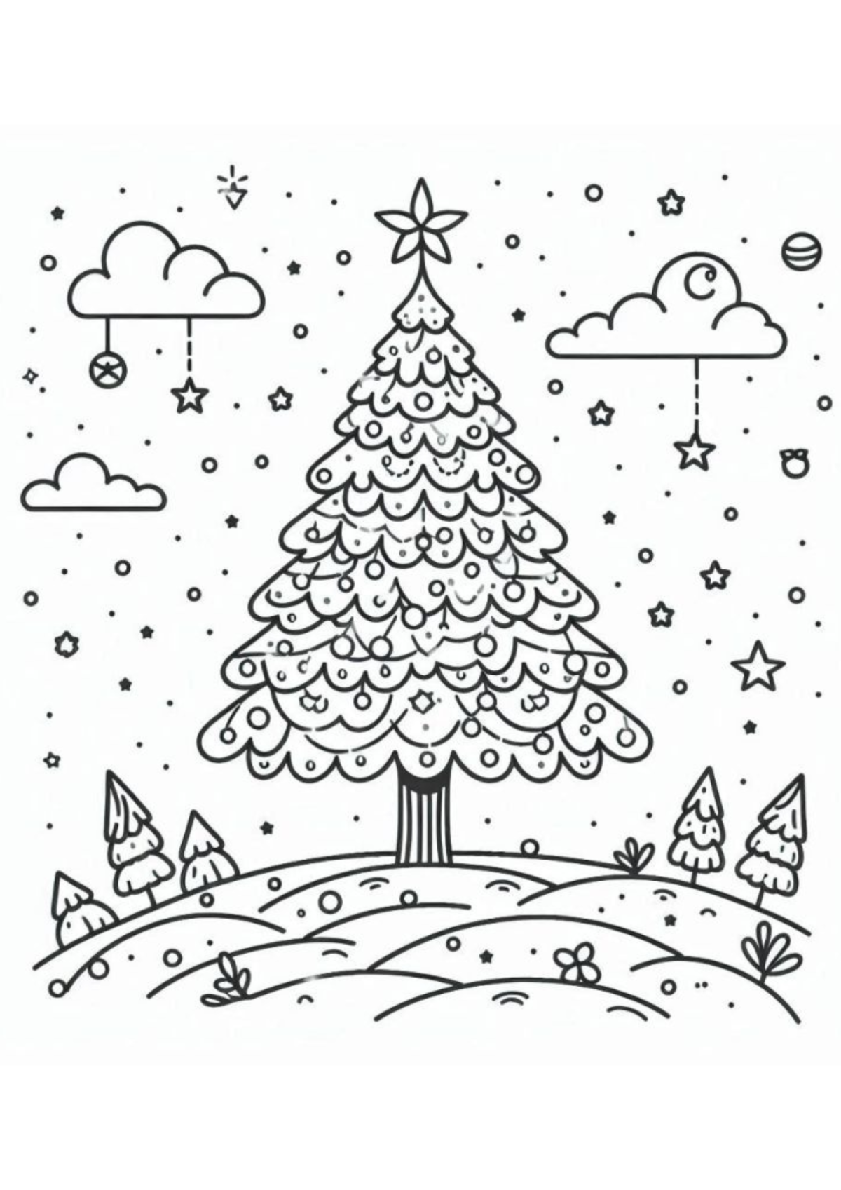 Desenho para Colorir Árvore de Natal