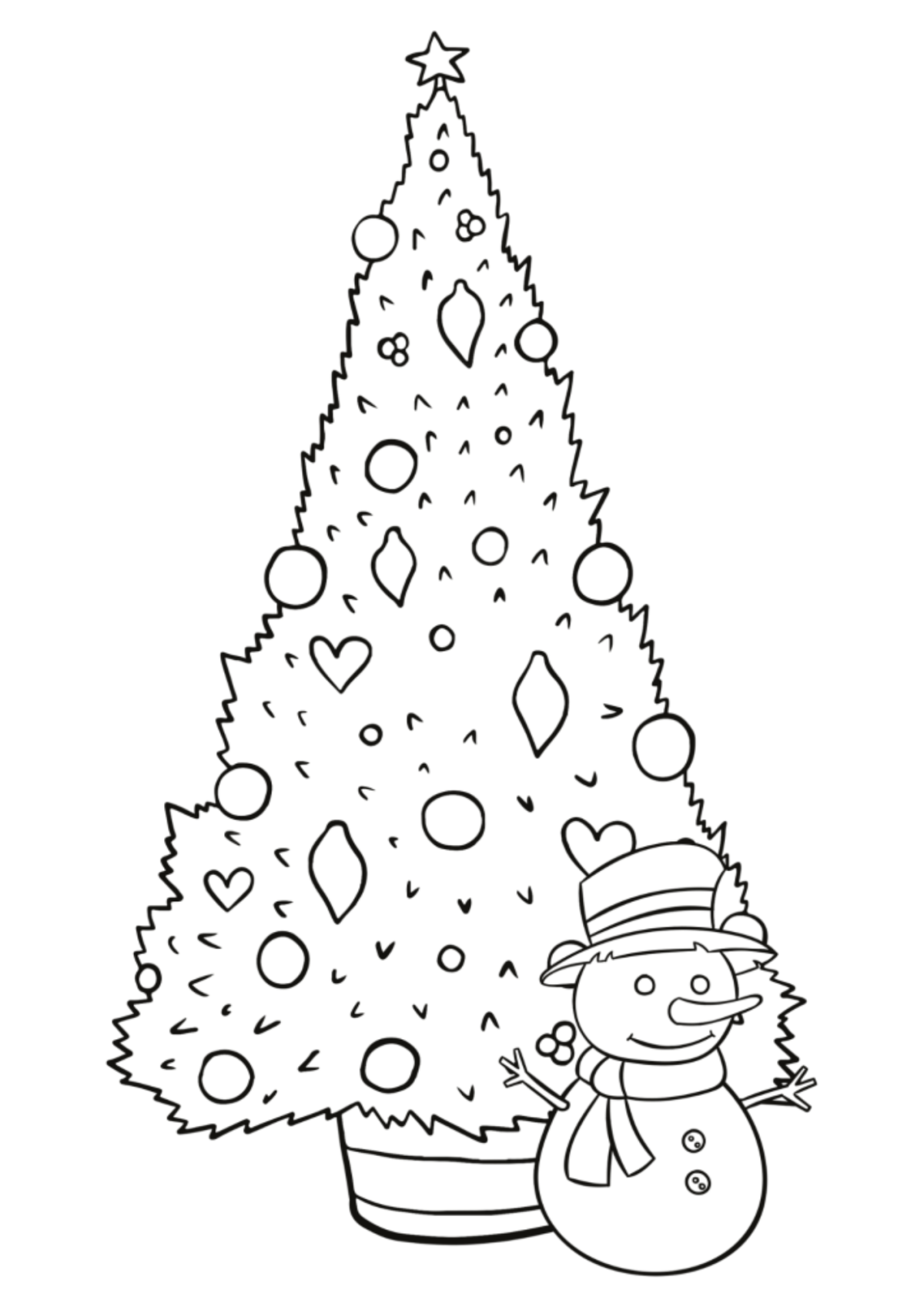 Desenho para Colorir Árvore de Natal