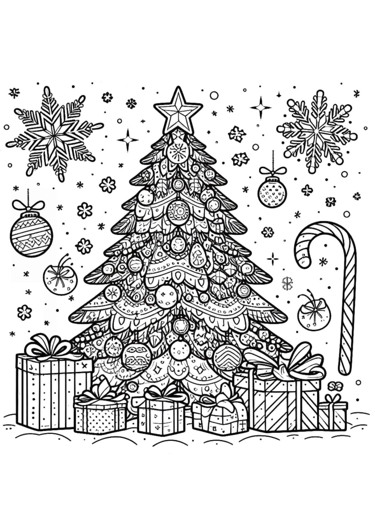 Desenho para Colorir Árvore de Natal