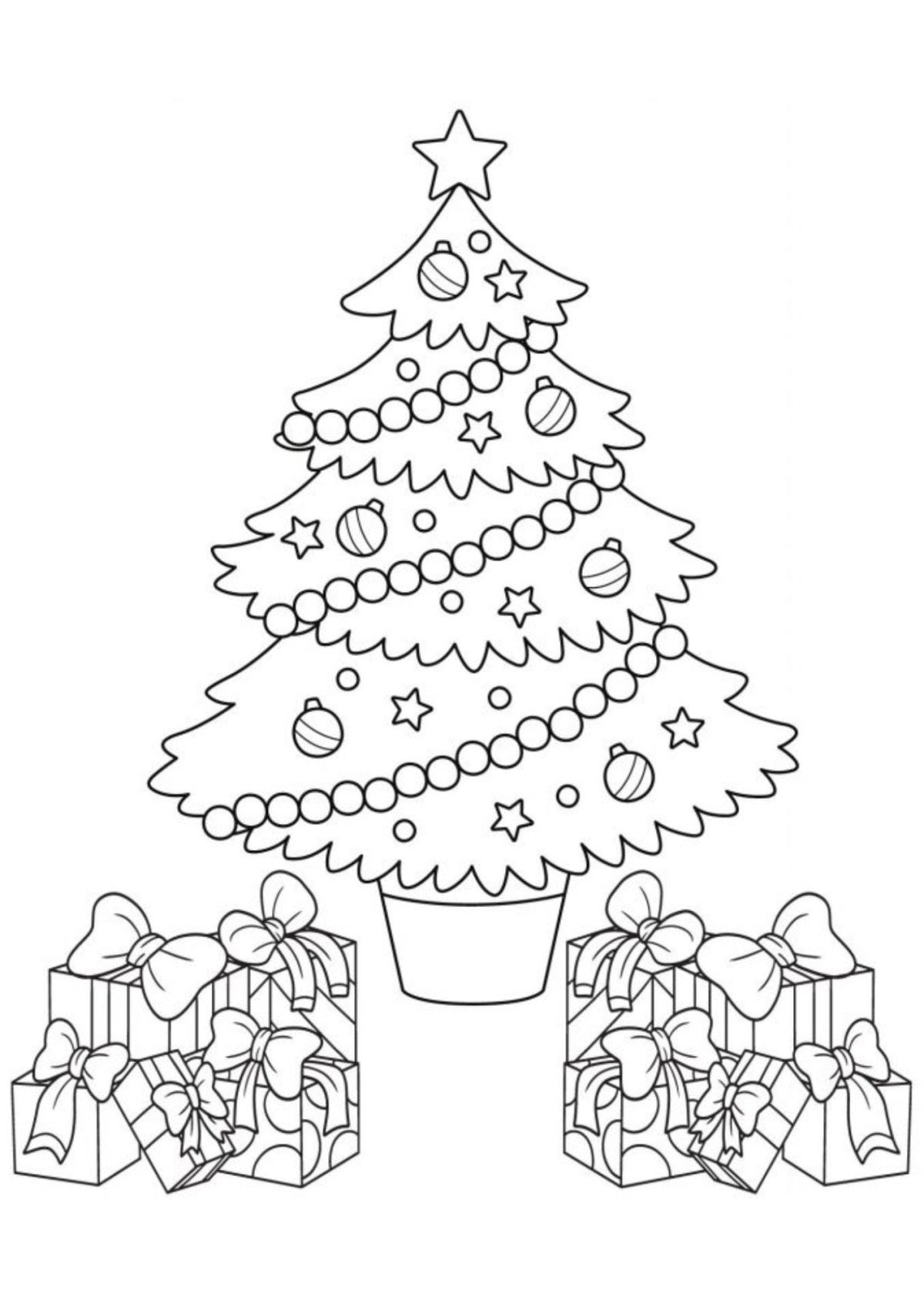 Desenho para Colorir Árvore de Natal