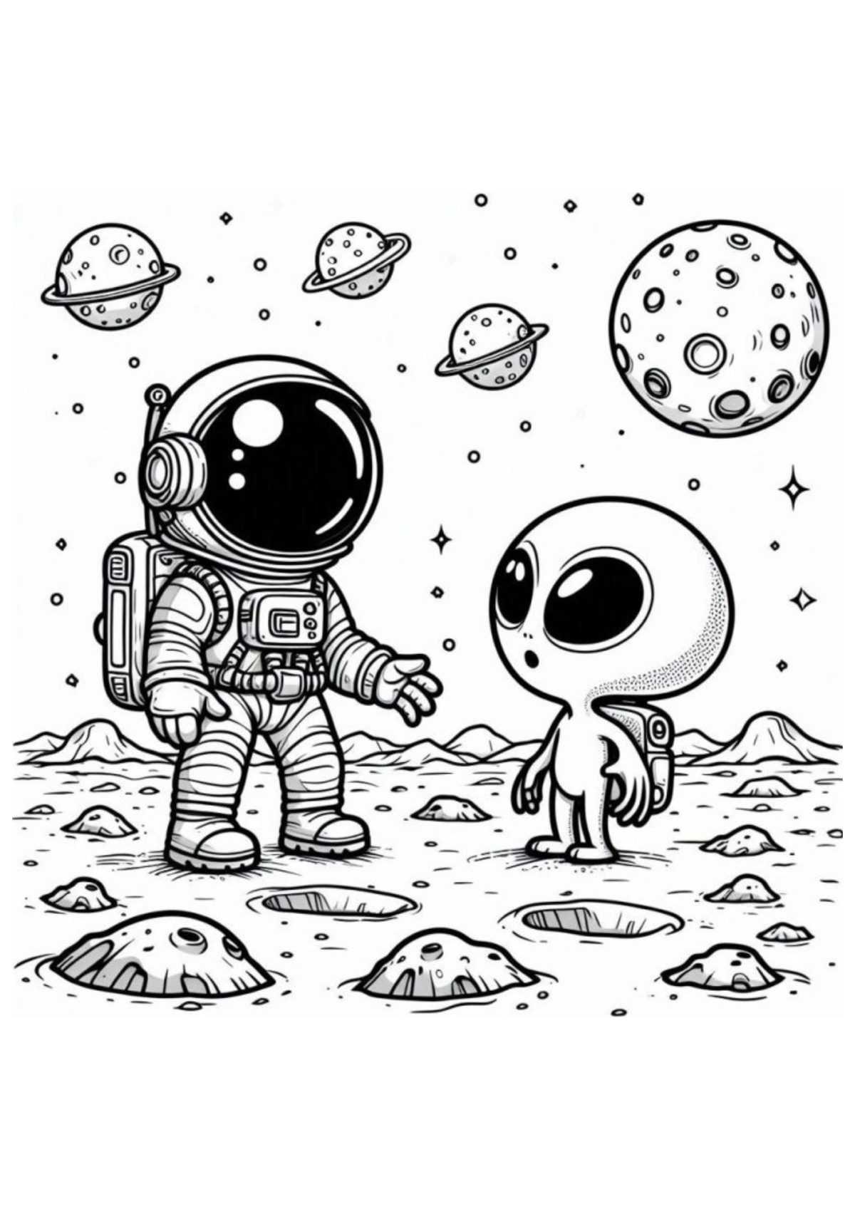 Desenho para Colorir Astronauta