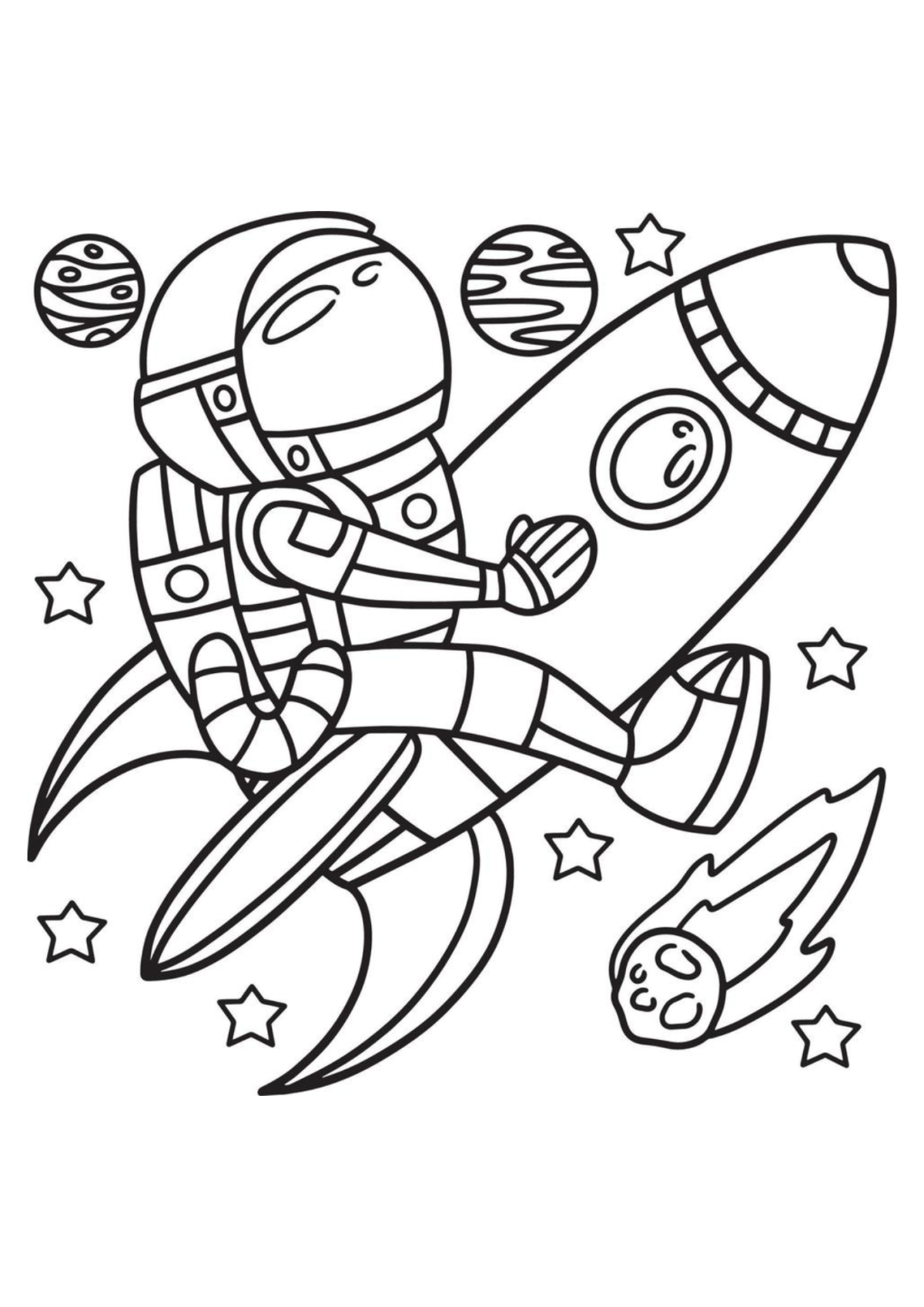 Desenho para Colorir Astronauta