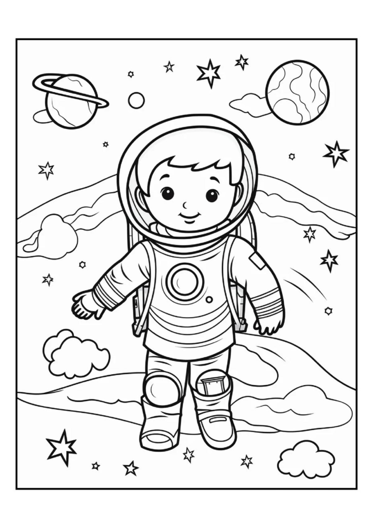 Desenho para Colorir Astronauta