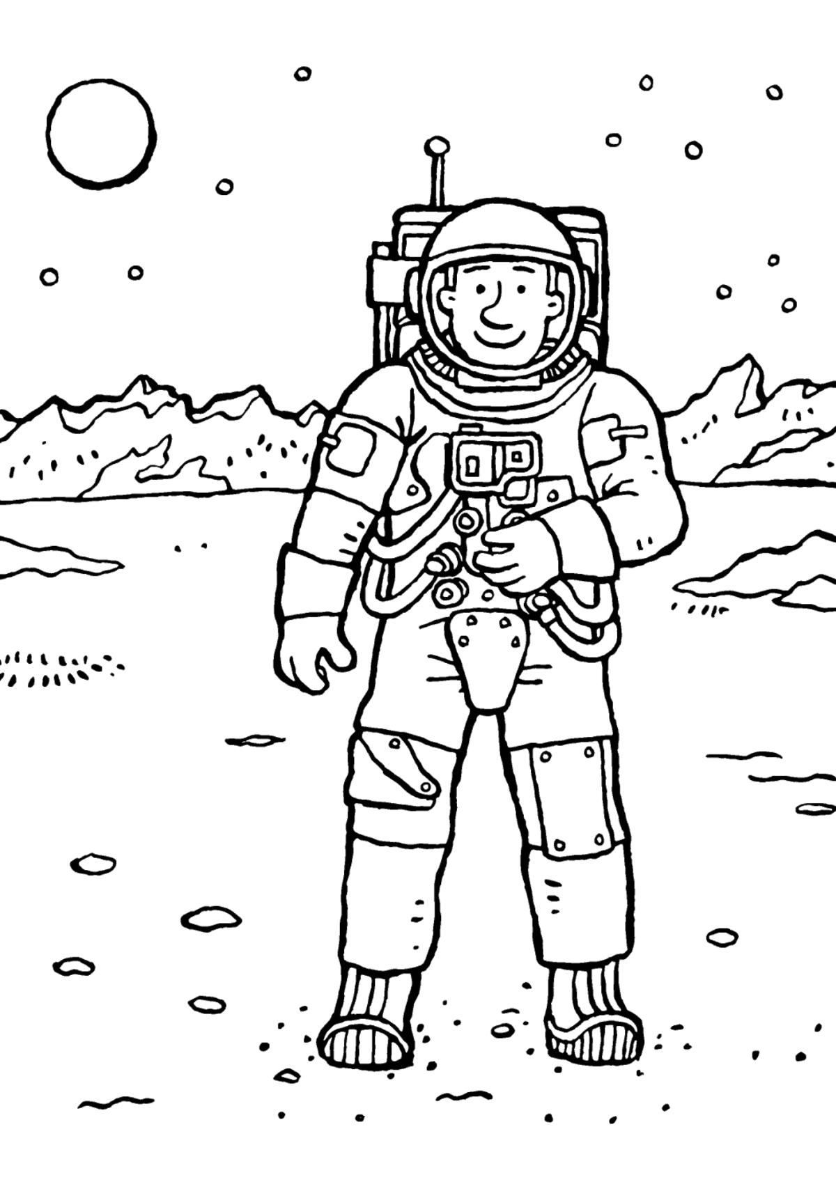 Desenho para Colorir Astronauta