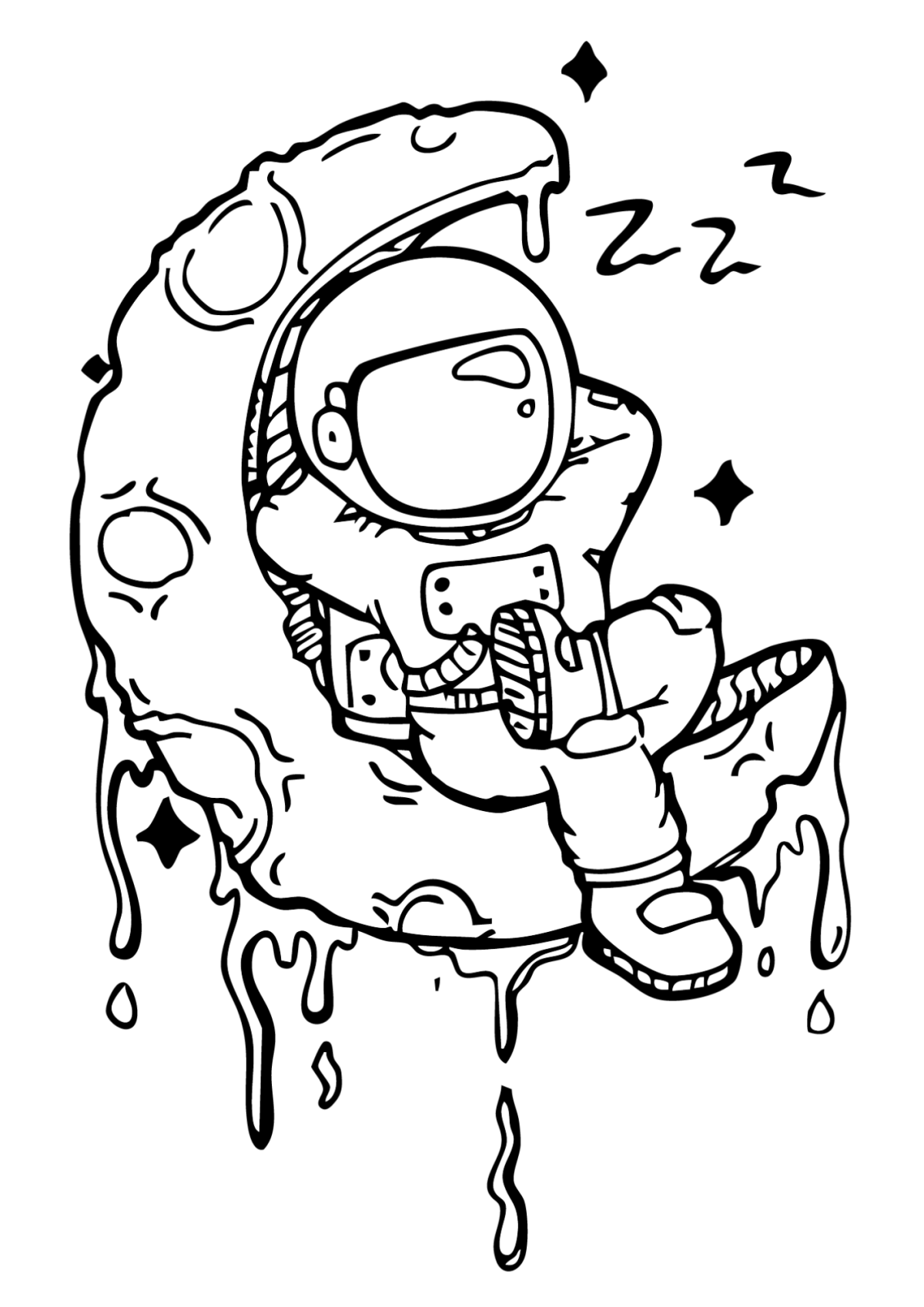 Desenho para Colorir Astronauta