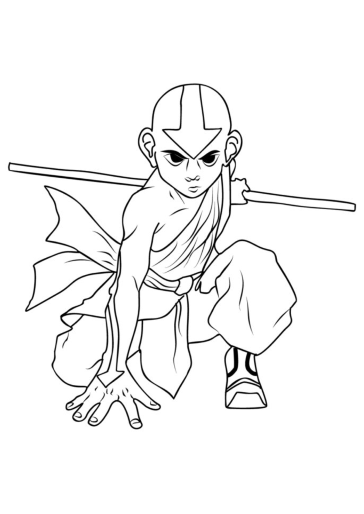 Desenho para Colorir Avatar A Lenda de Aang