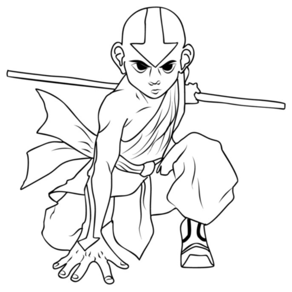 Desenho para Colorir Avatar A Lenda de Aang