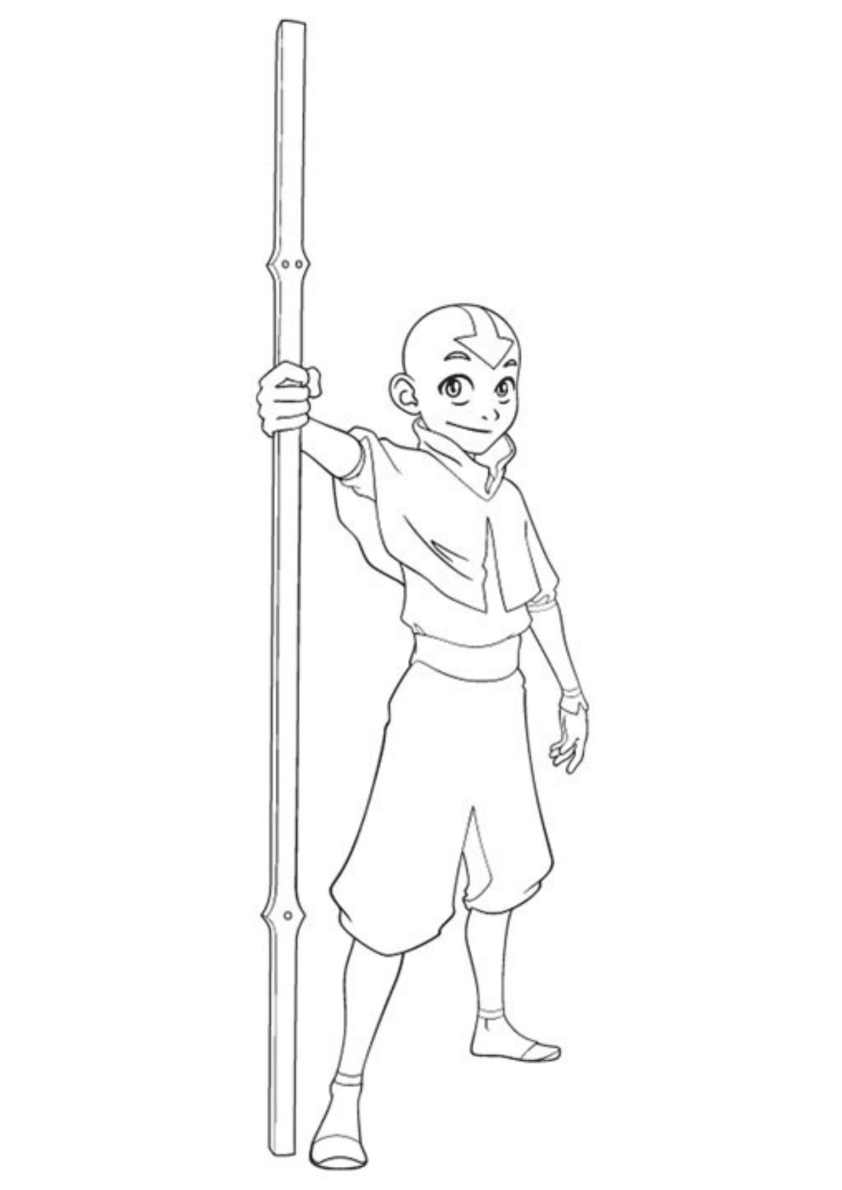 Desenho para Colorir Avatar A Lenda de Aang