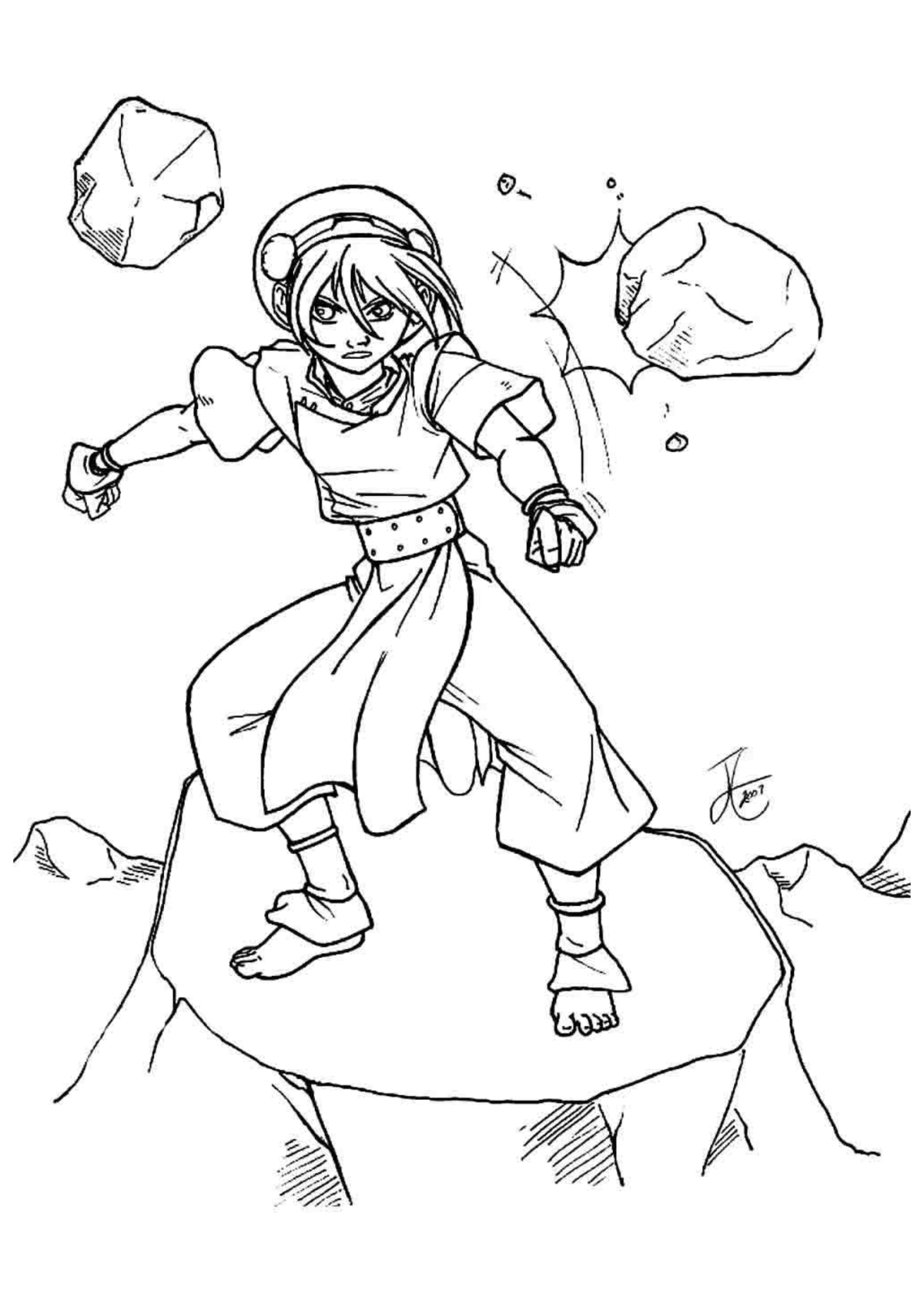 Desenho para Colorir Avatar A Lenda de Aang