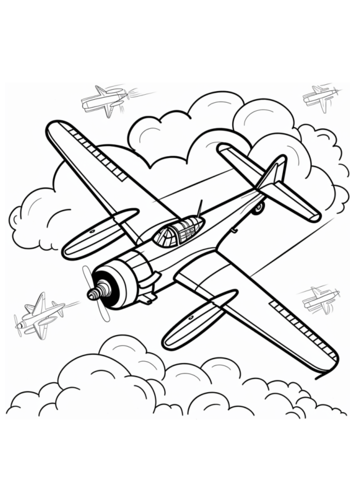 Desenho para Colorir Avião