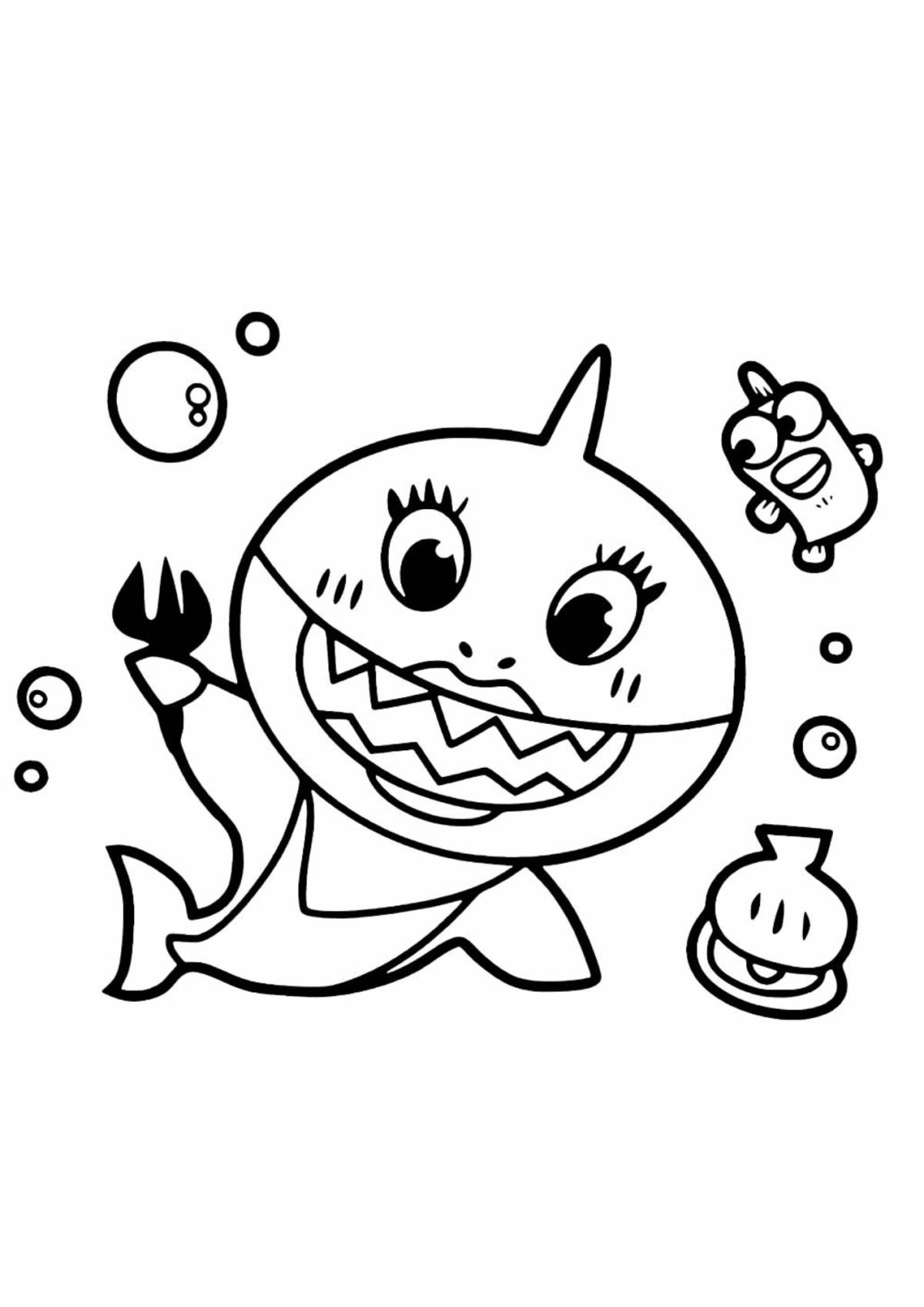 Desenho para Colorir Baby Shark