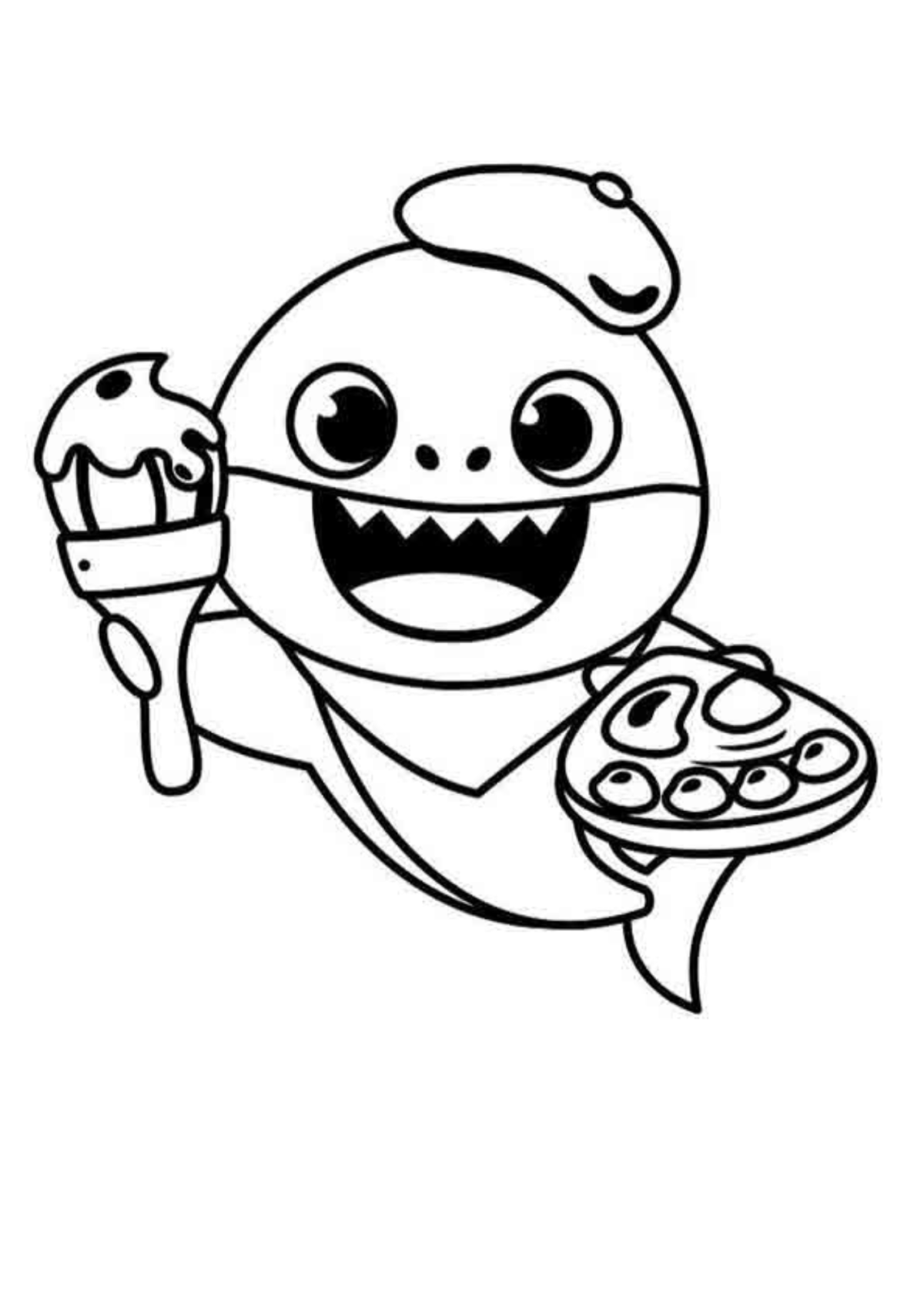 Desenho para Colorir Baby Shark