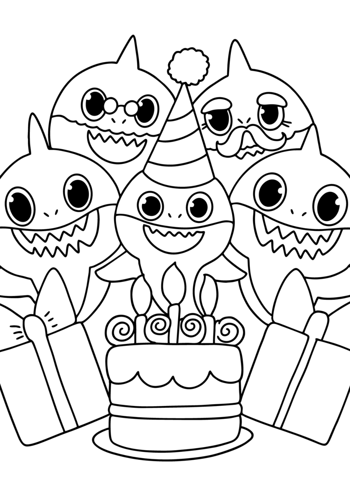 Desenho para Colorir Baby Shark