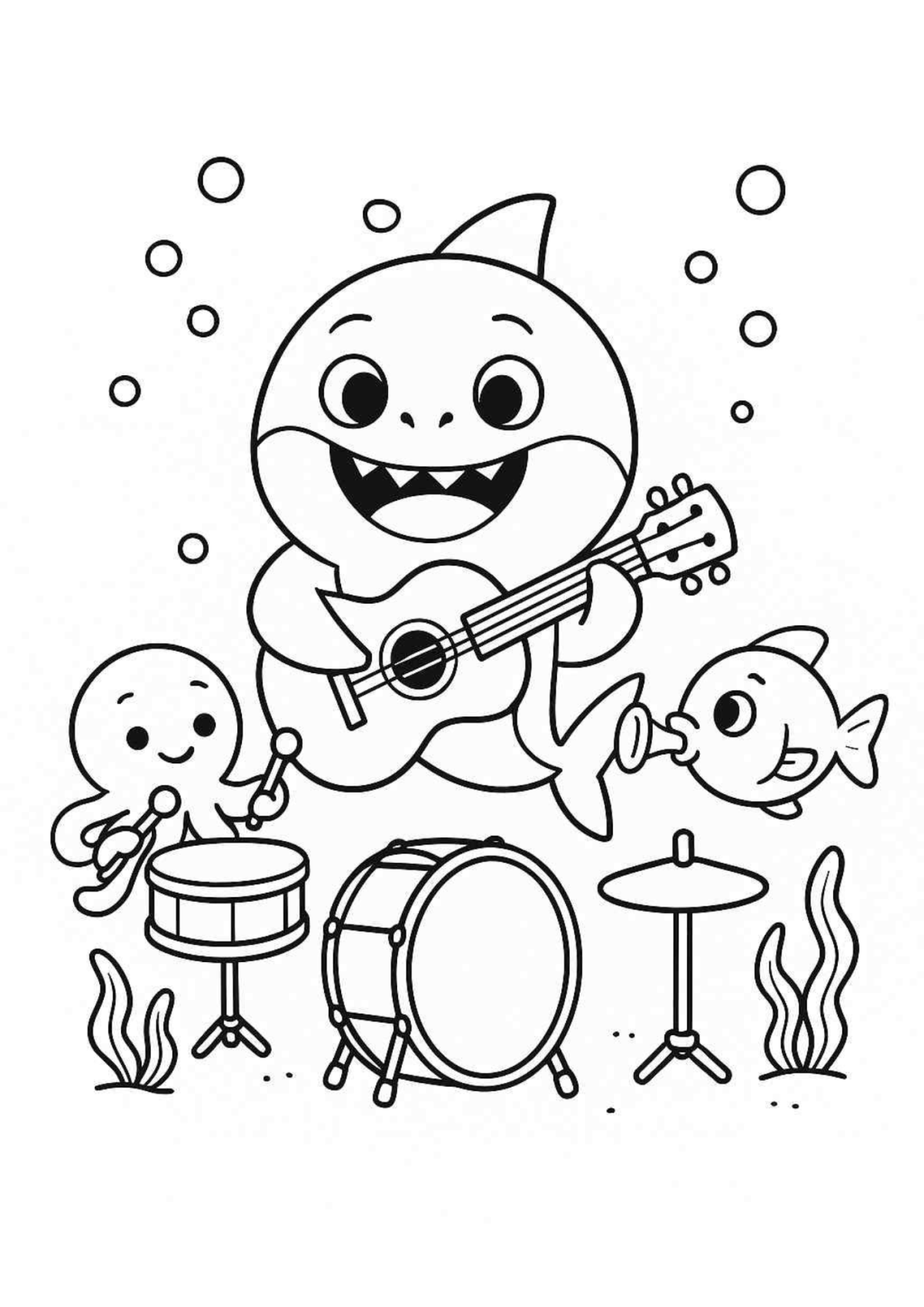 Desenho para Colorir Baby Shark