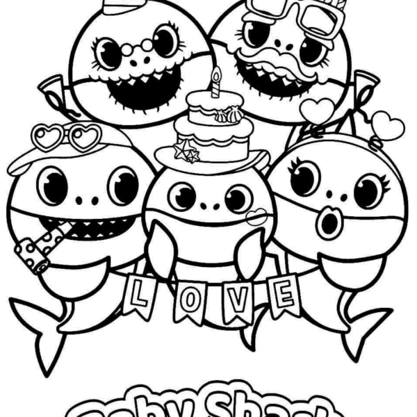 Desenho para Colorir Baby Shark