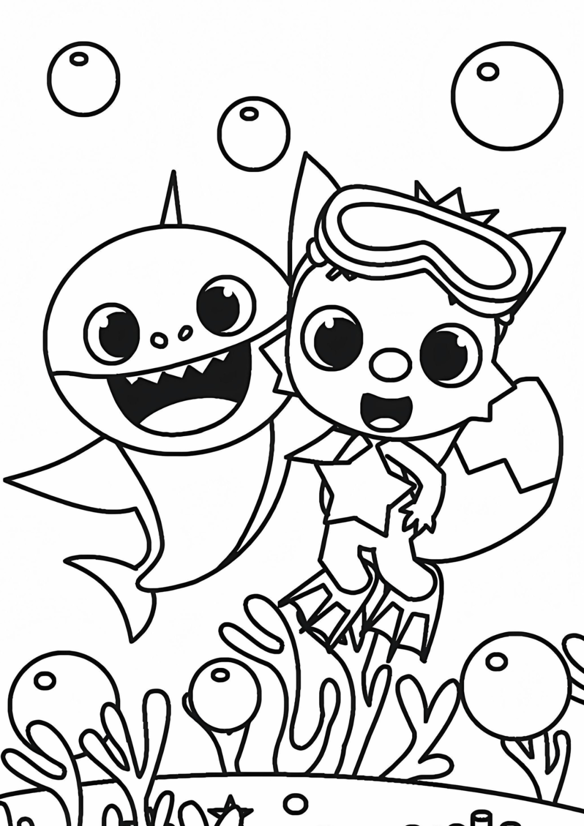 Desenho para Colorir Baby Shark