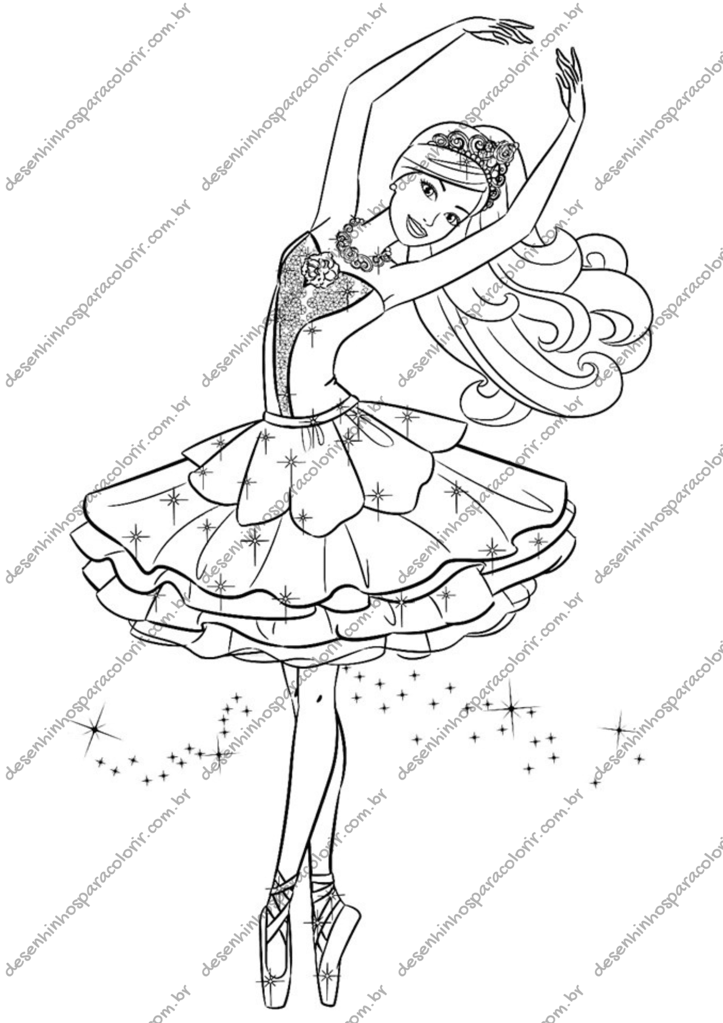 Desenho para Colorir Bailarina Desenho para Colorir Bailarina