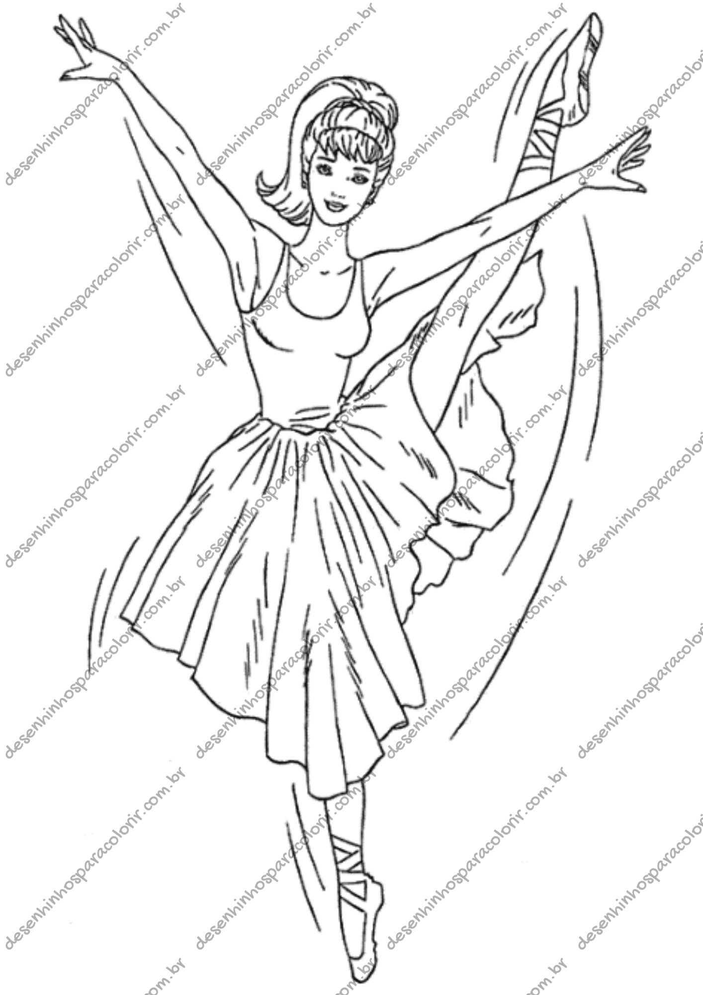 Desenho para Colorir Bailarina Desenho para Colorir Bailarina