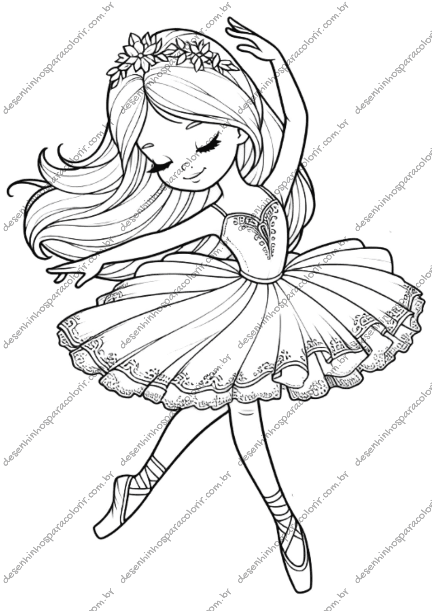 Desenho para Colorir Bailarina Desenho para Colorir Bailarina
