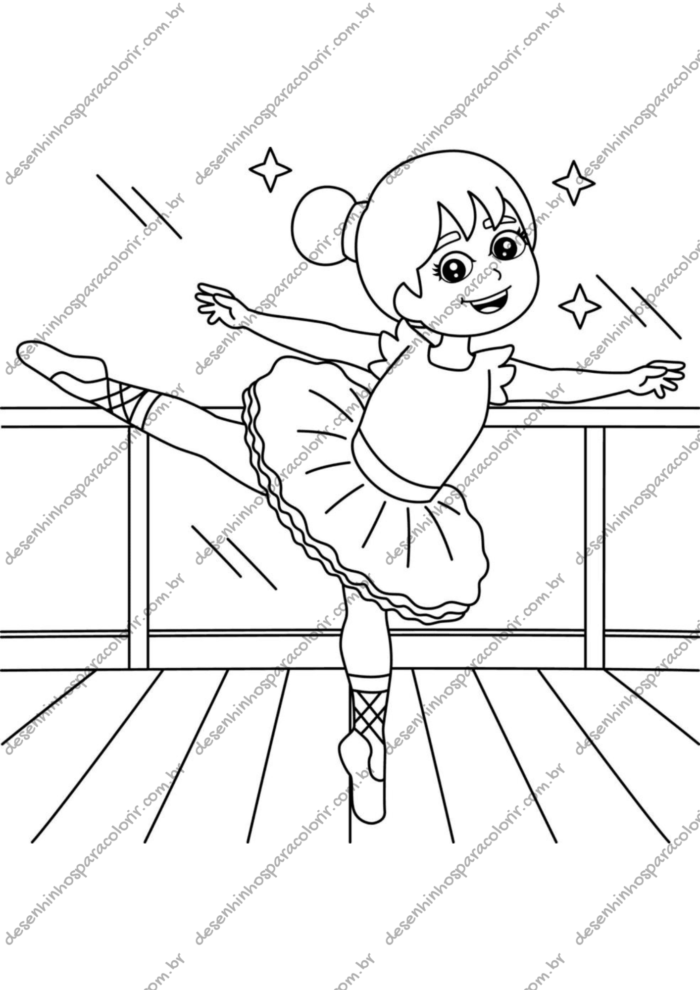 Desenho para Colorir Bailarina Desenho para Colorir Bailarina
