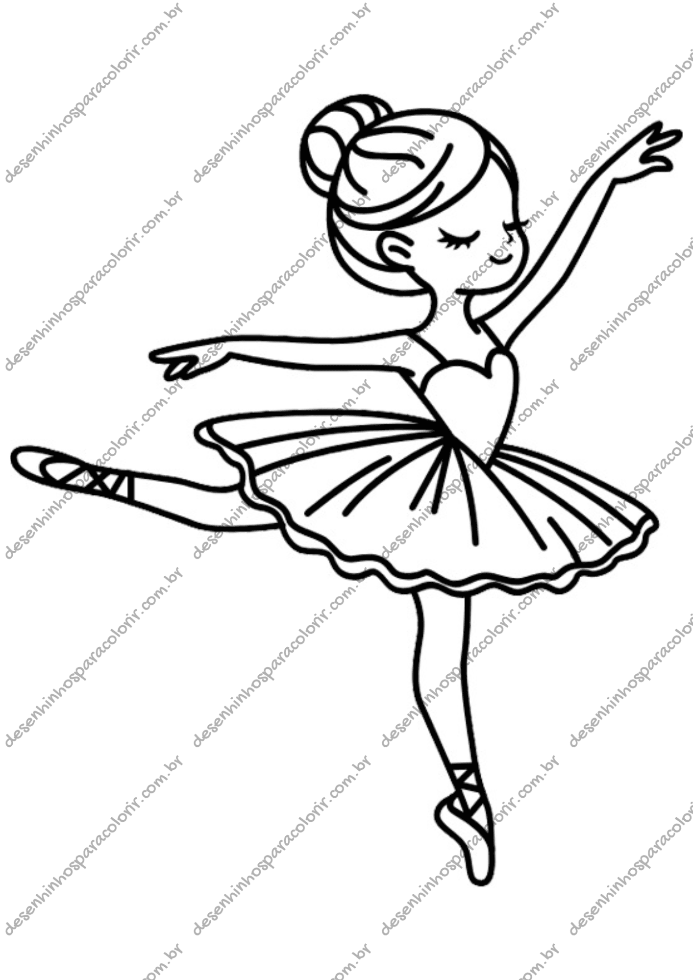 Desenho para Colorir Bailarina Desenho para Colorir Bailarina