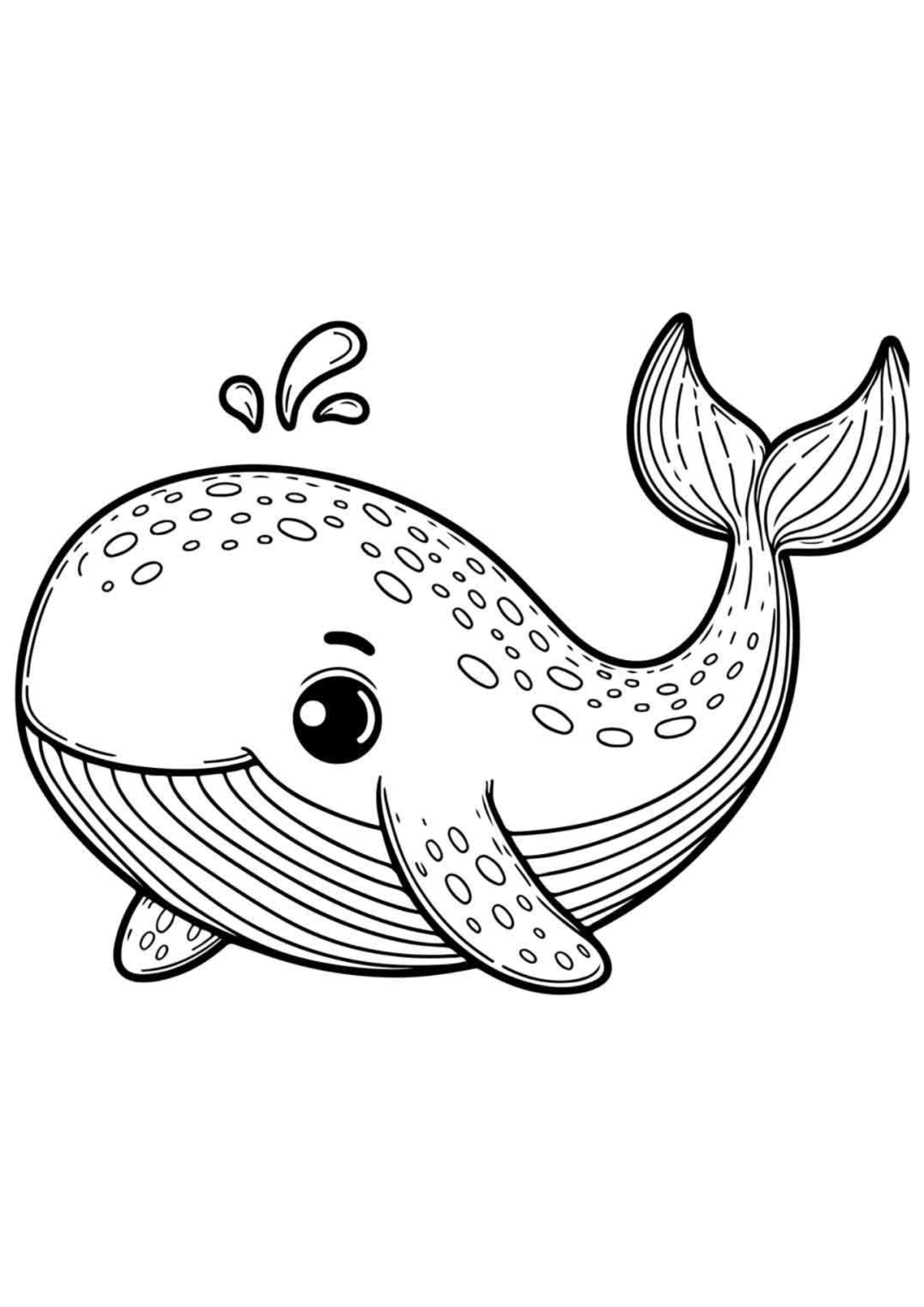 Desenho para Colorir Baleia