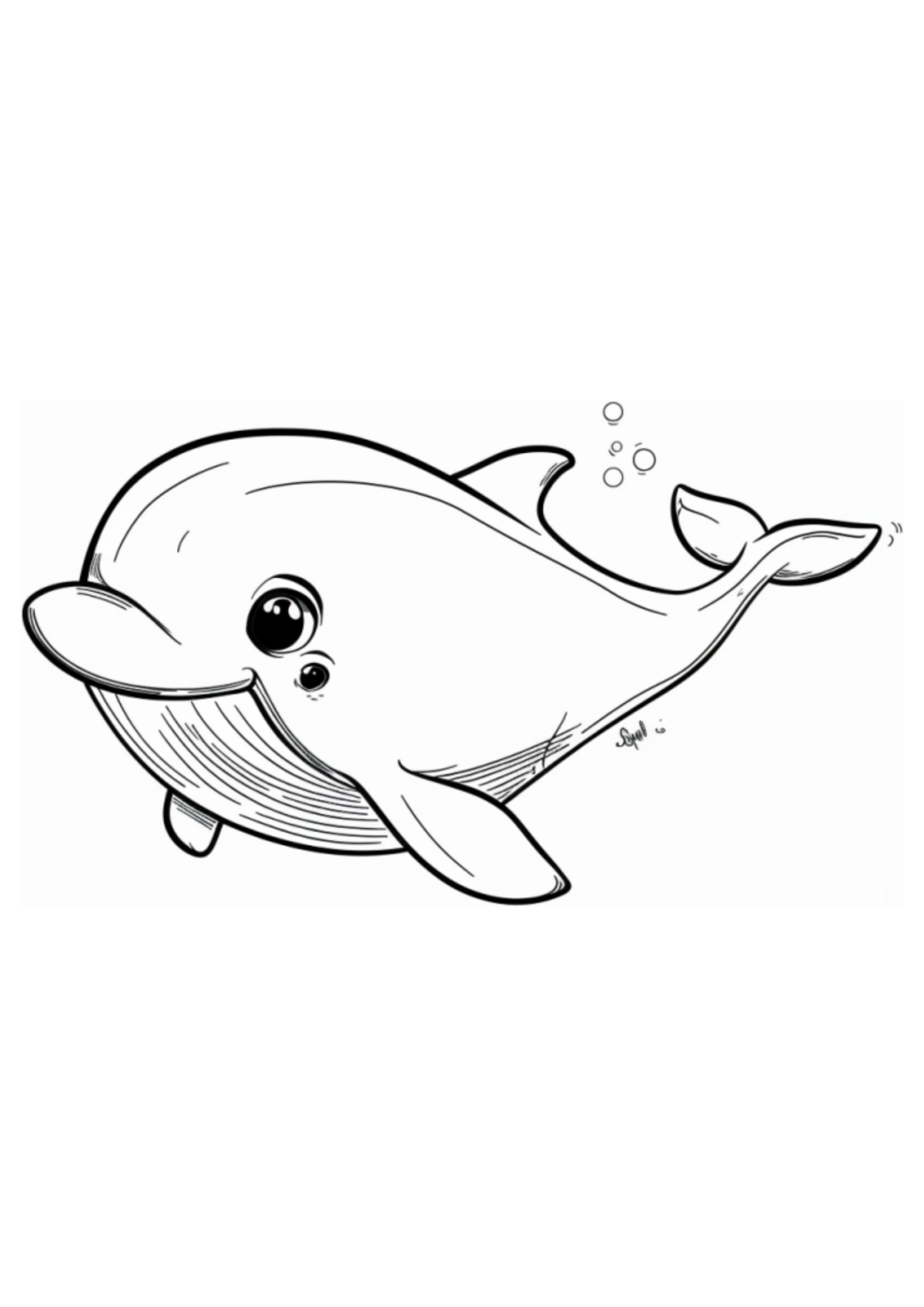 Desenho para Colorir Baleia