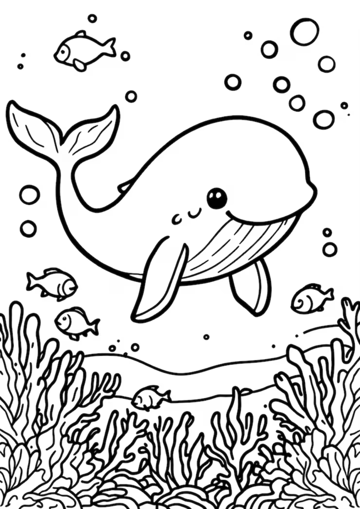 Desenho para Colorir Baleia