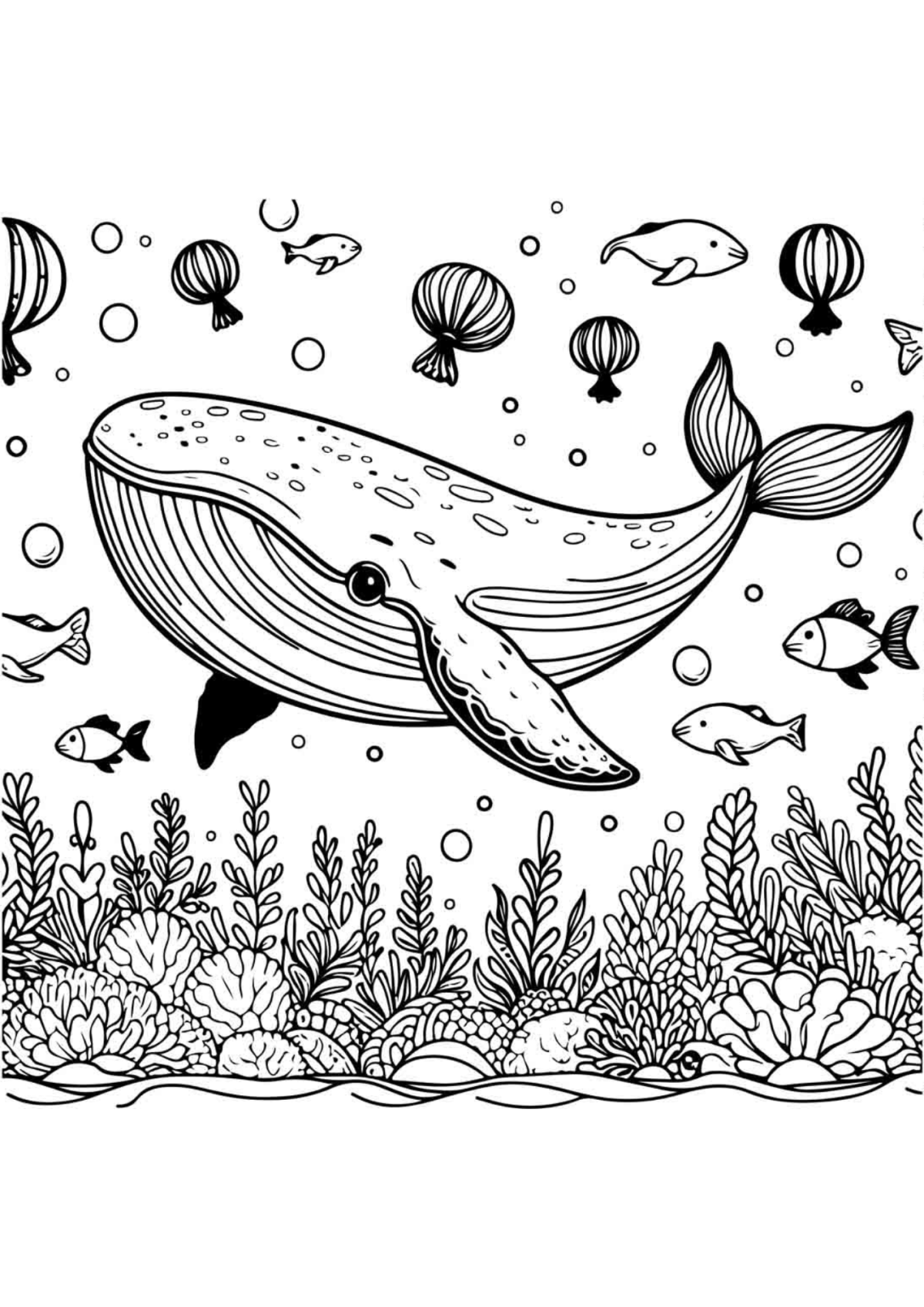 Desenho para Colorir Baleia