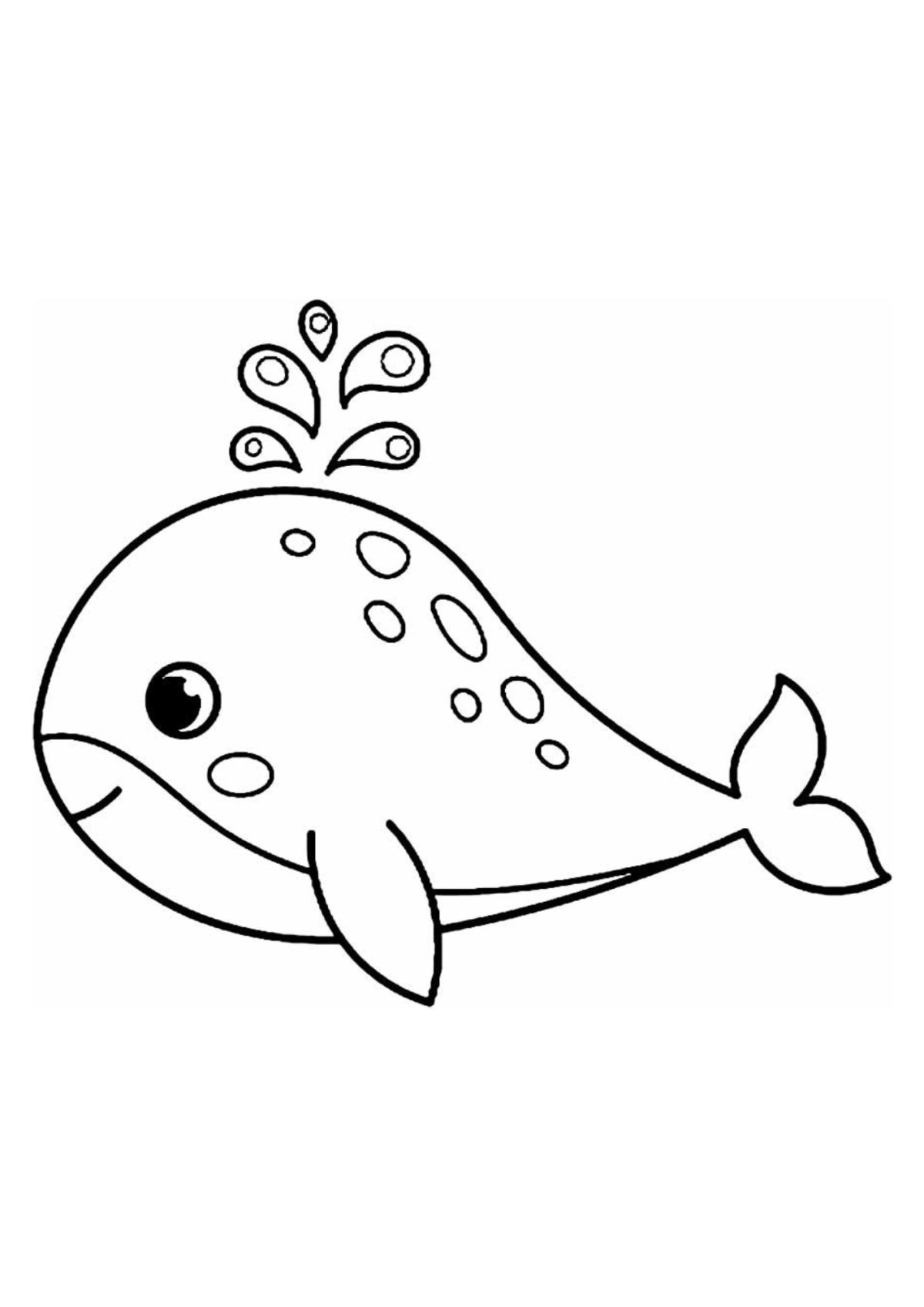 Desenho para Colorir Baleia