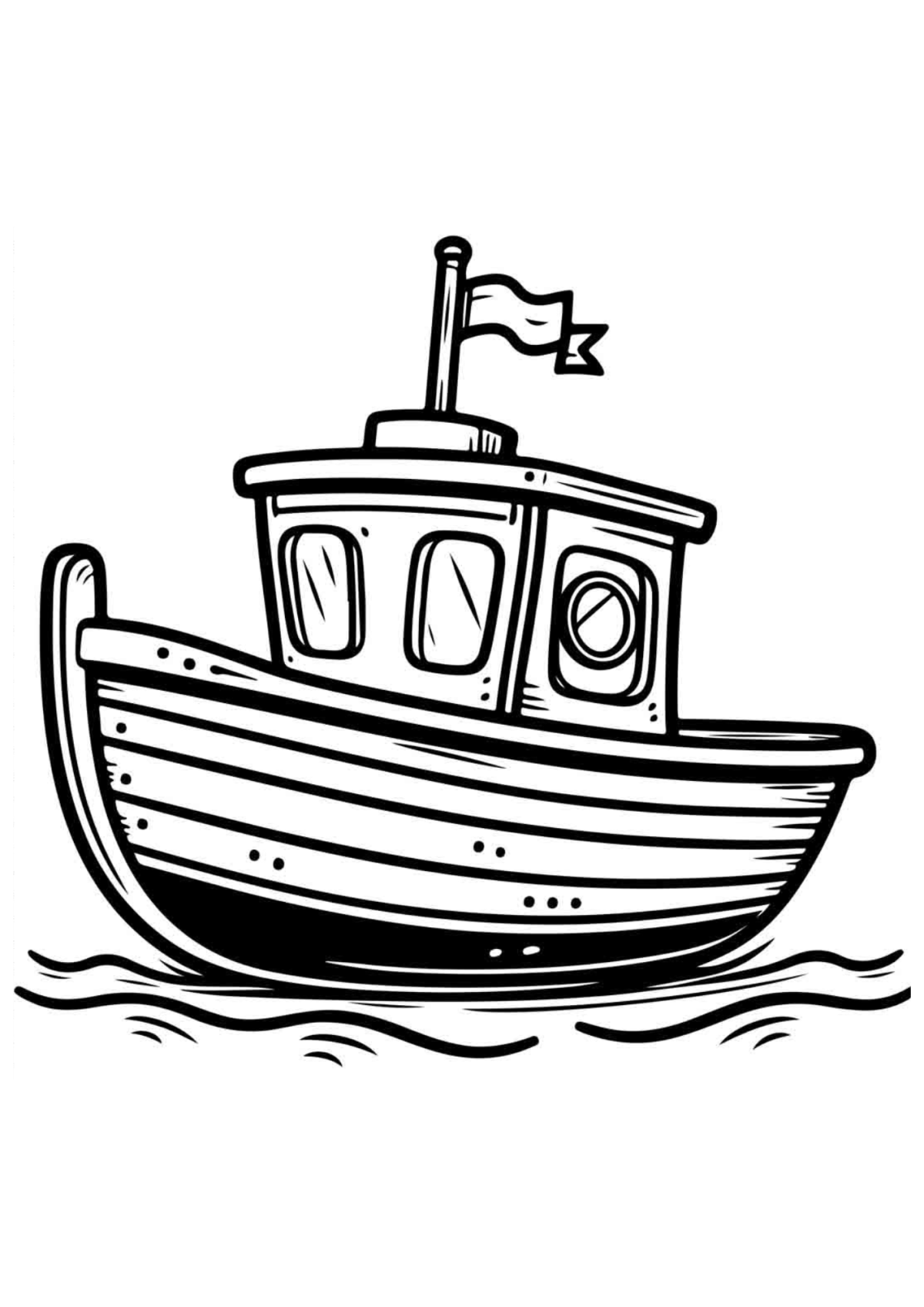 Desenho para Colorir Barco