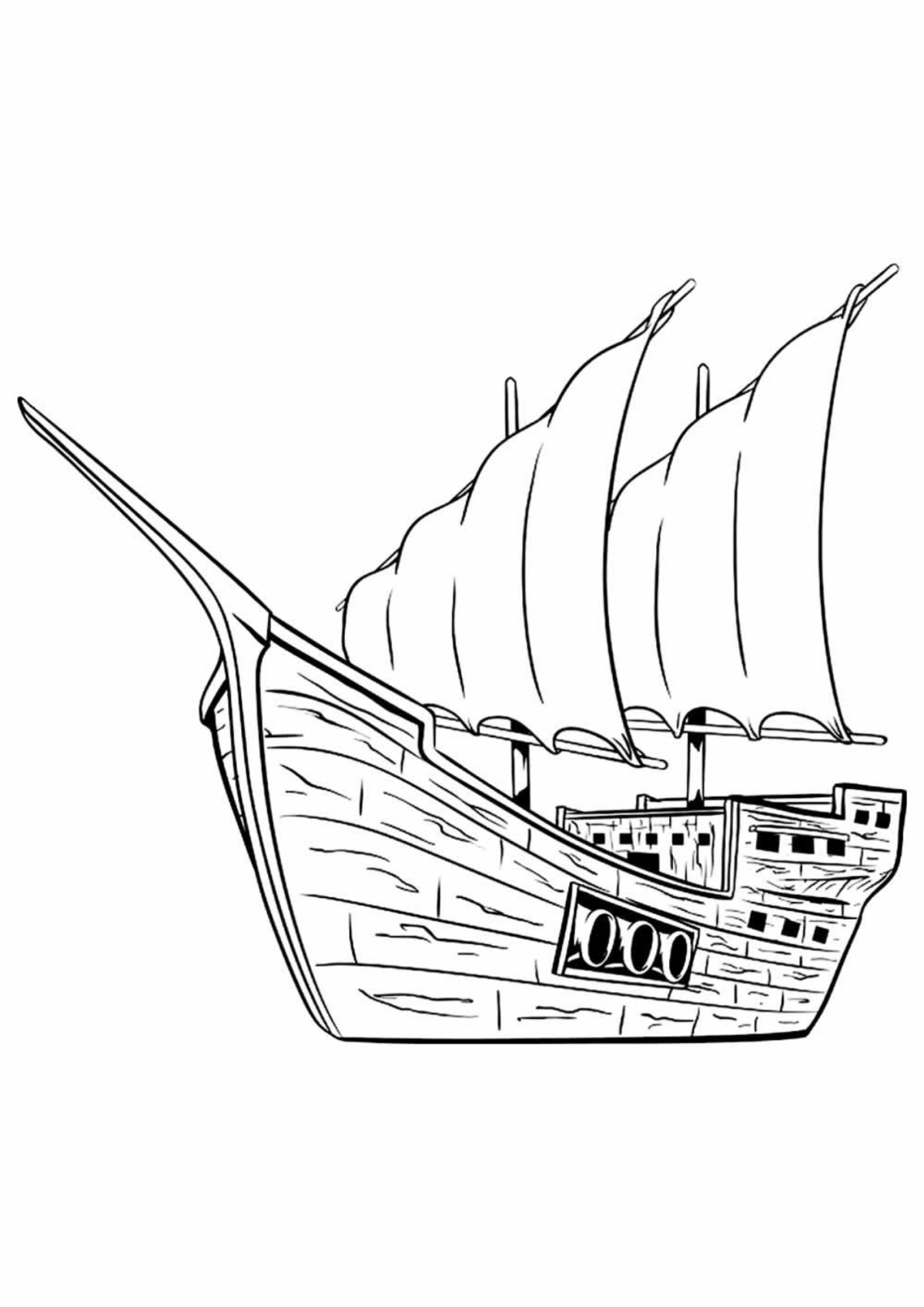 Desenho para Colorir Barco