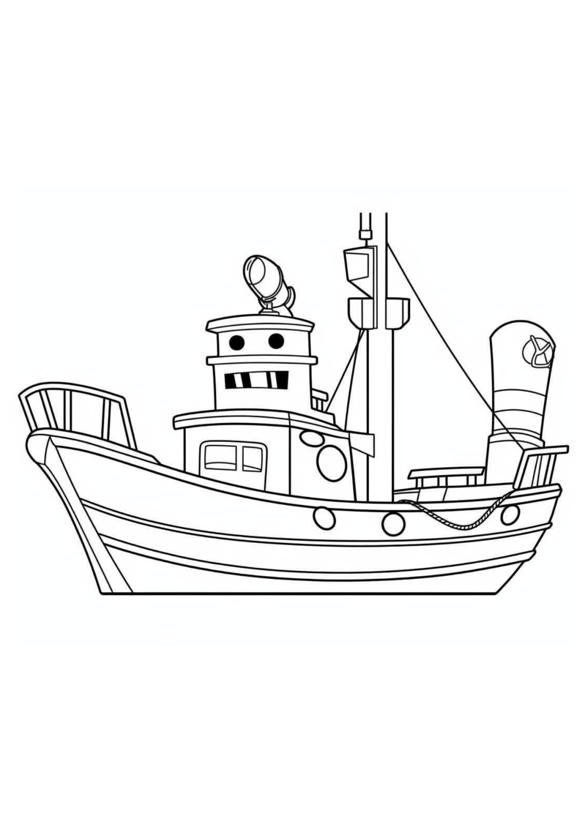 Desenho para Colorir Barco