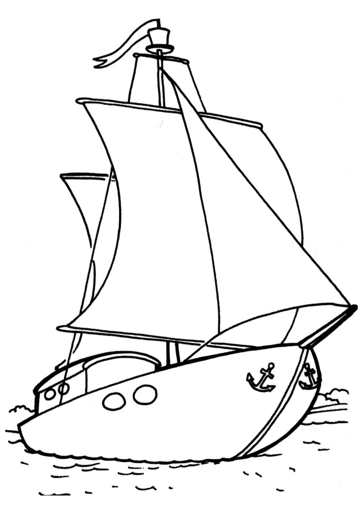 Desenho para Colorir Barco