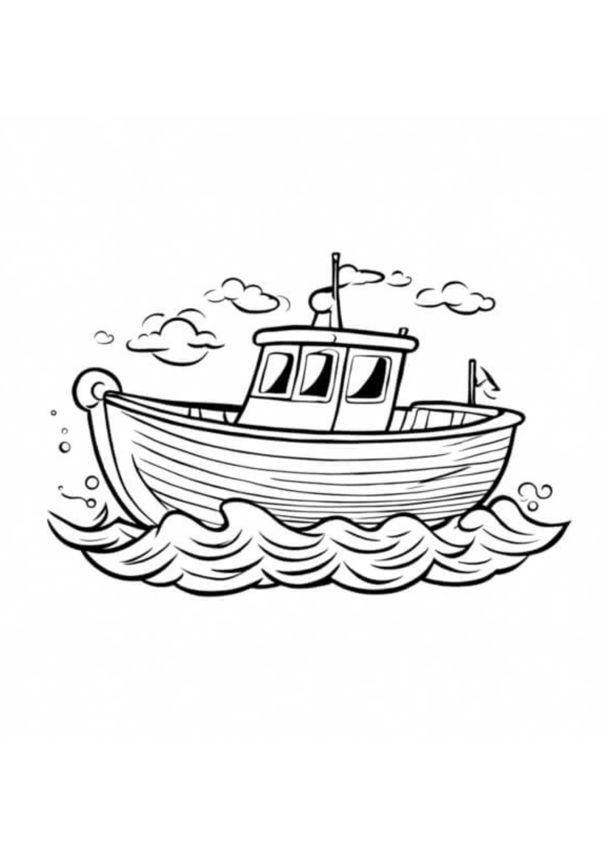 Desenho para Colorir Barco