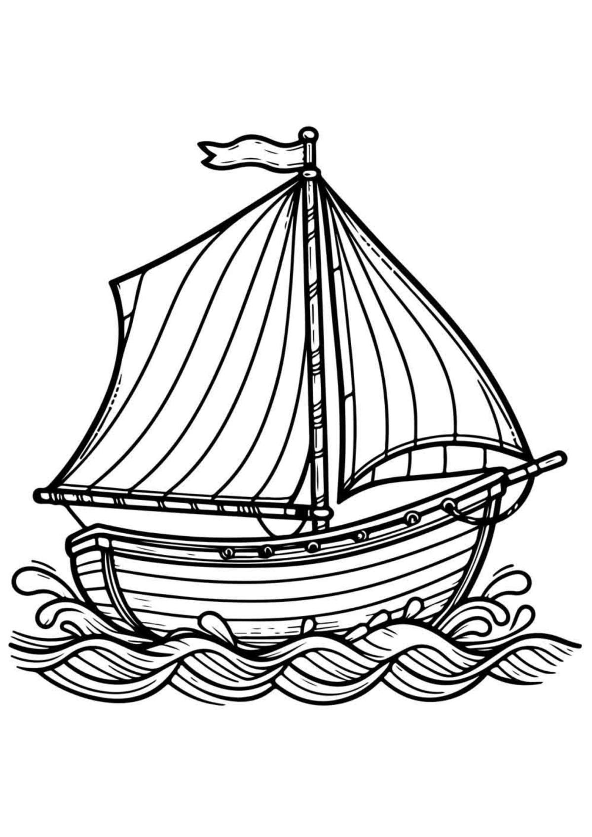 Desenho para Colorir Barco