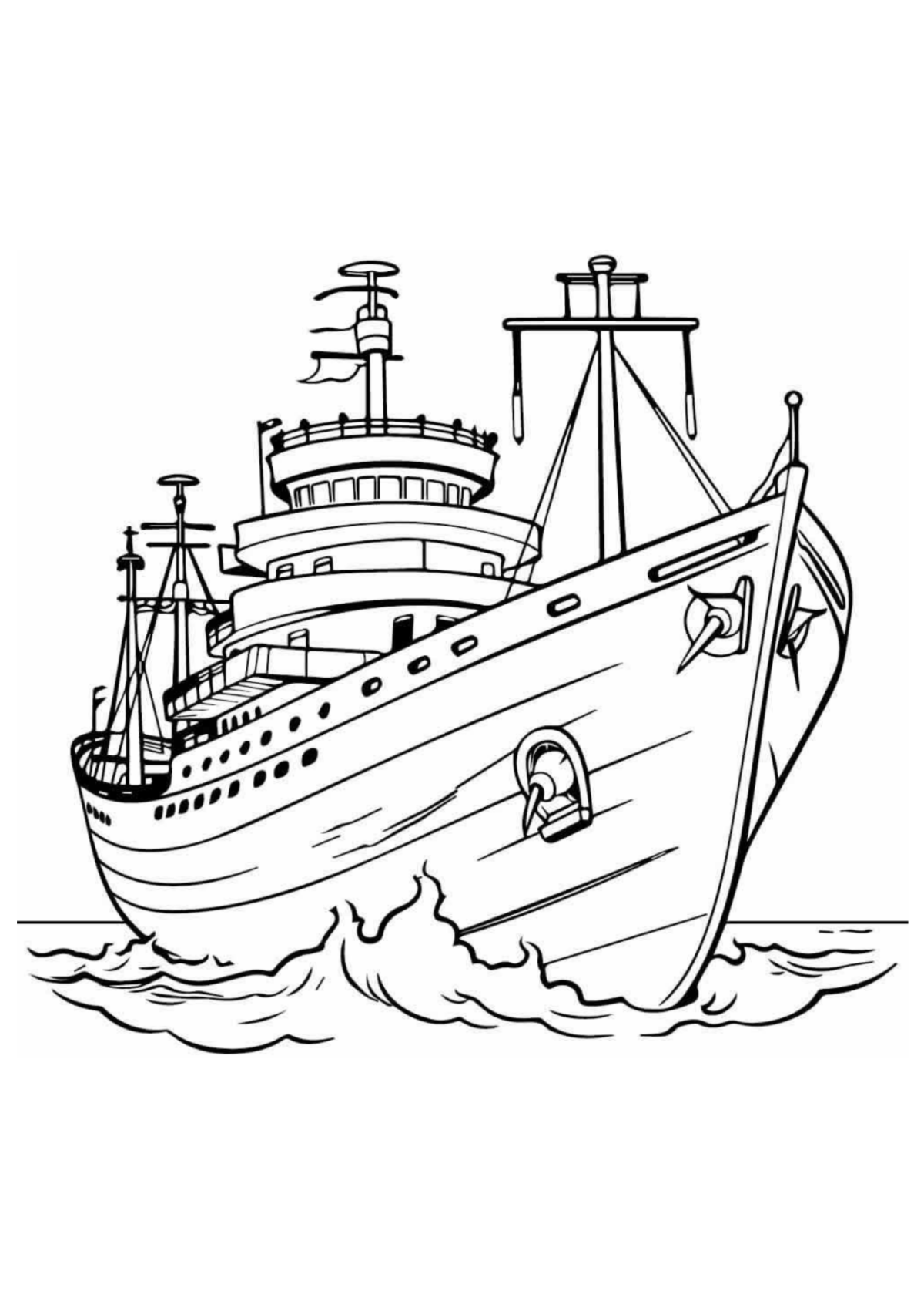 Desenho para Colorir Barco