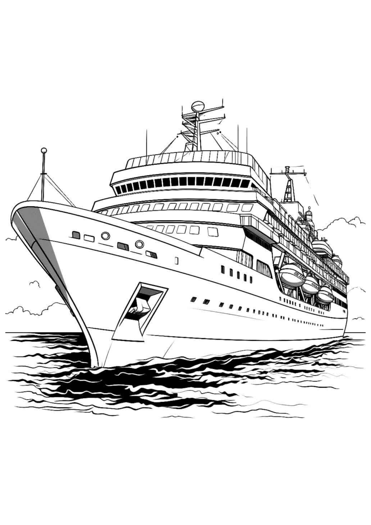 Desenho para Colorir Barco