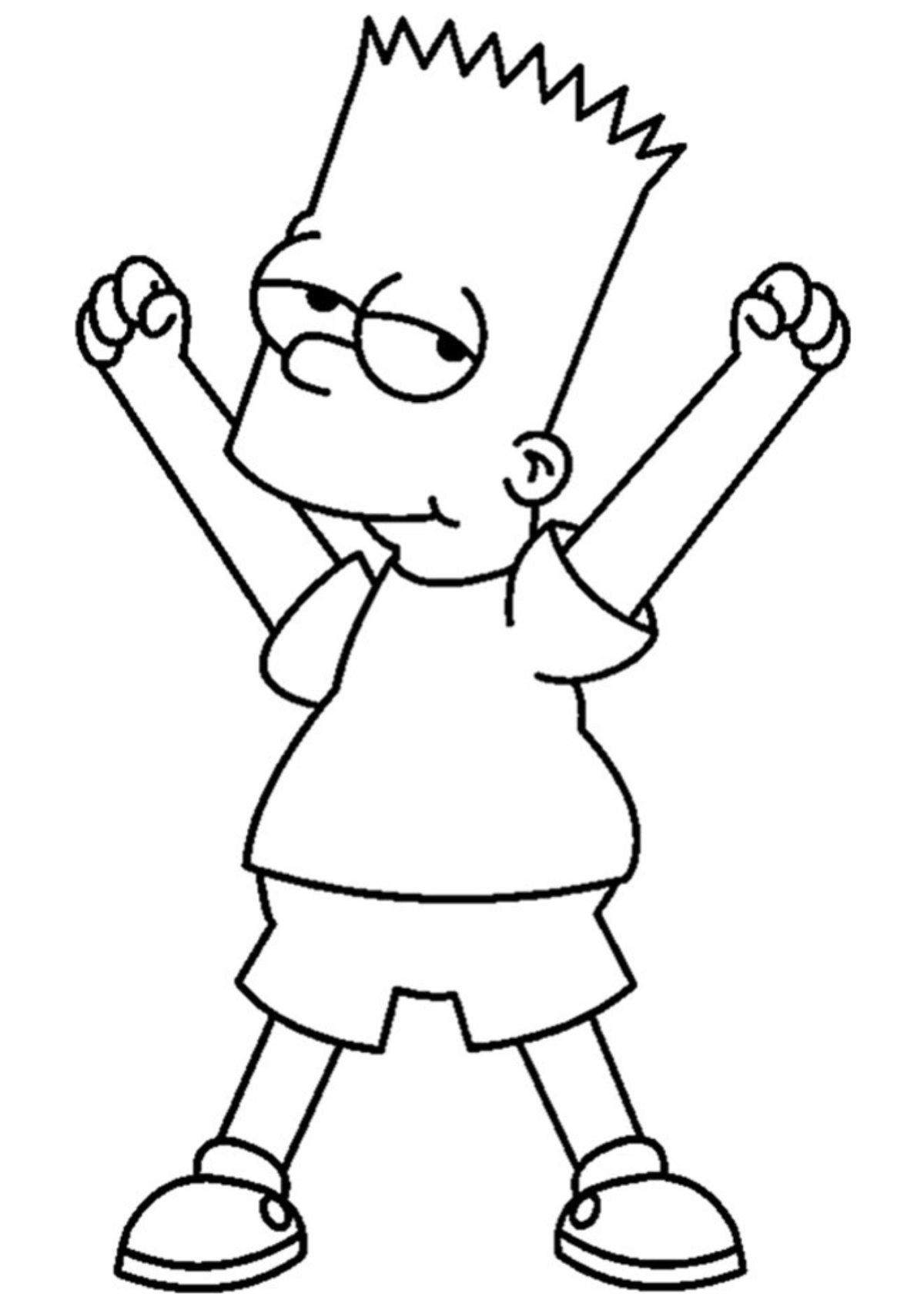Desenho para Colorir Bart Simpson