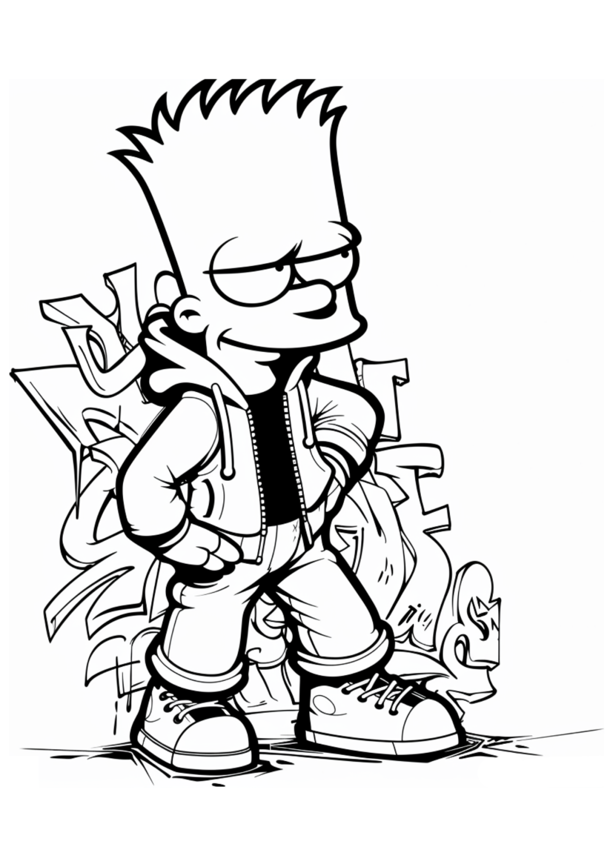 Desenho para Colorir Bart Simpson