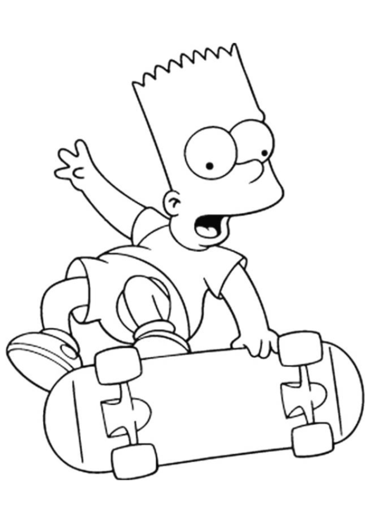 Desenho para Colorir Bart Simpson