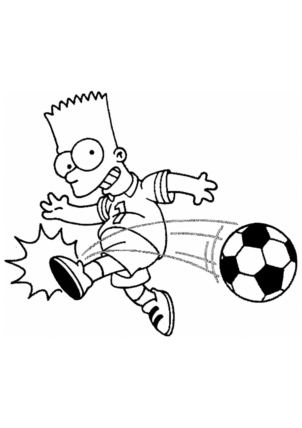 Desenho para Colorir Bart Simpson