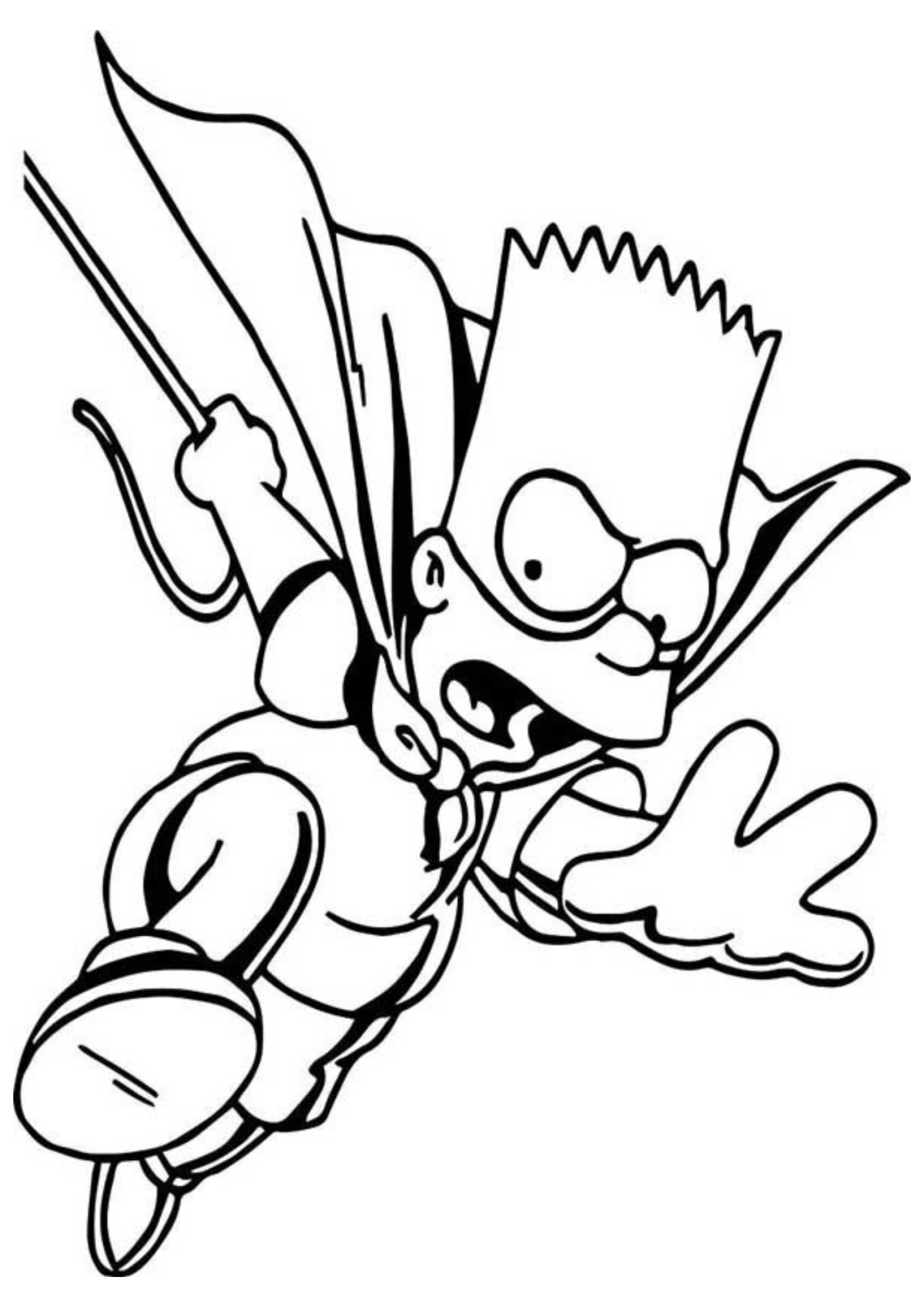 Desenho para Colorir Bart Simpson