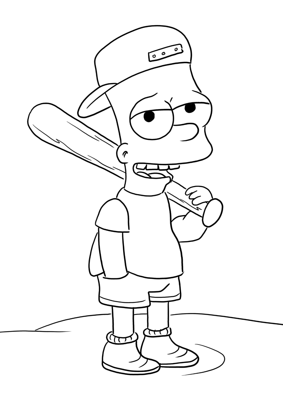 Desenho para Colorir Bart Simpson