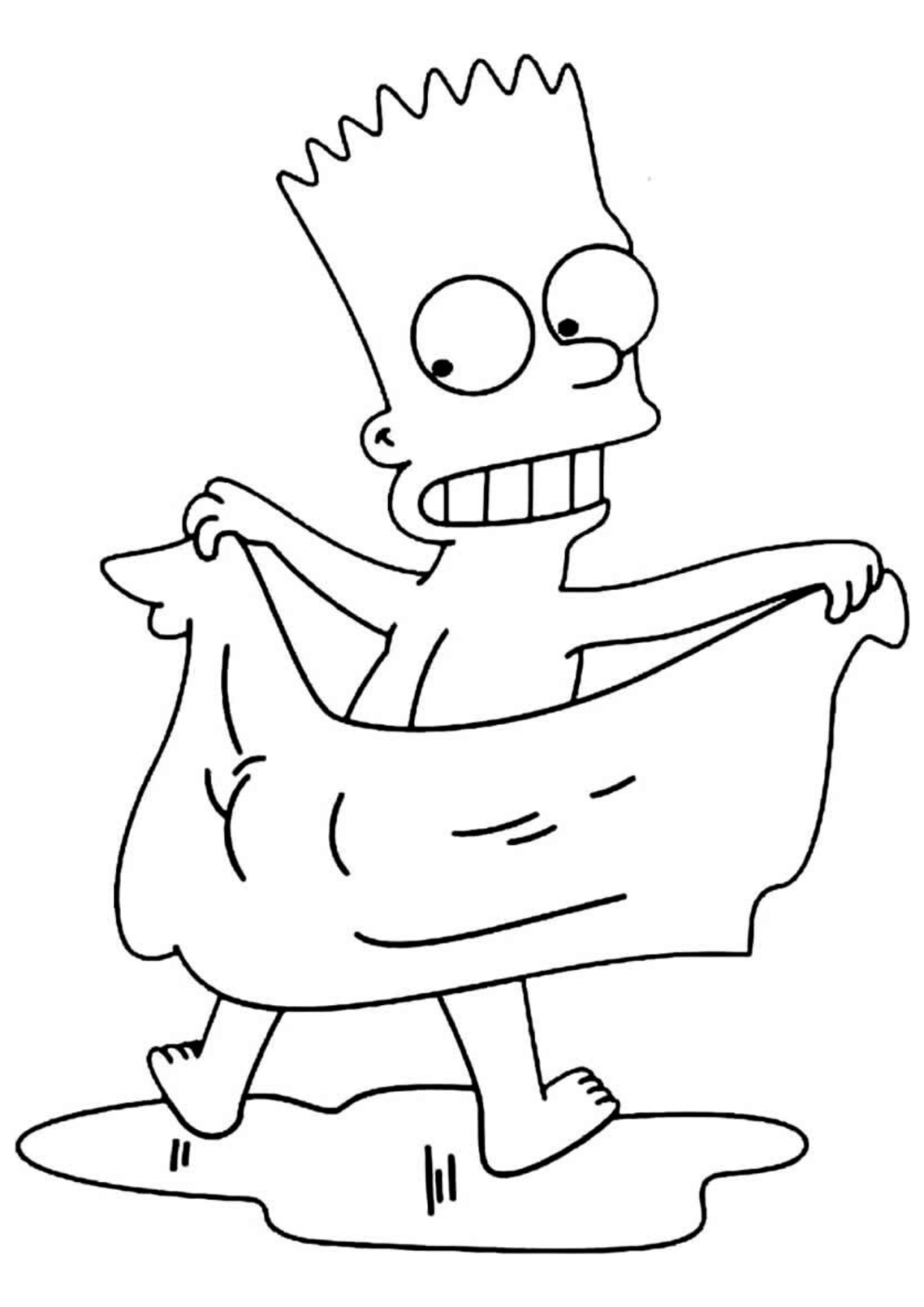 Desenho para Colorir Bart Simpson