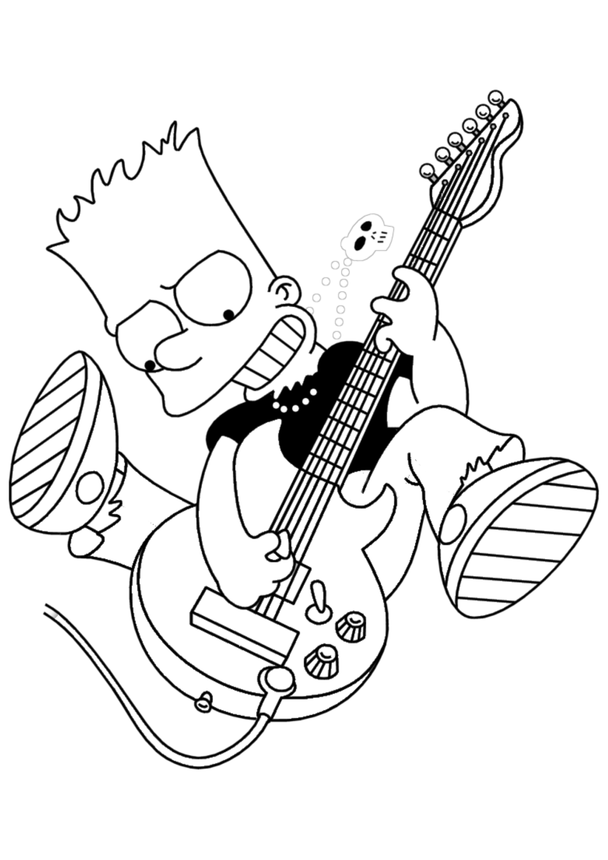 Desenho para Colorir Bart Simpson