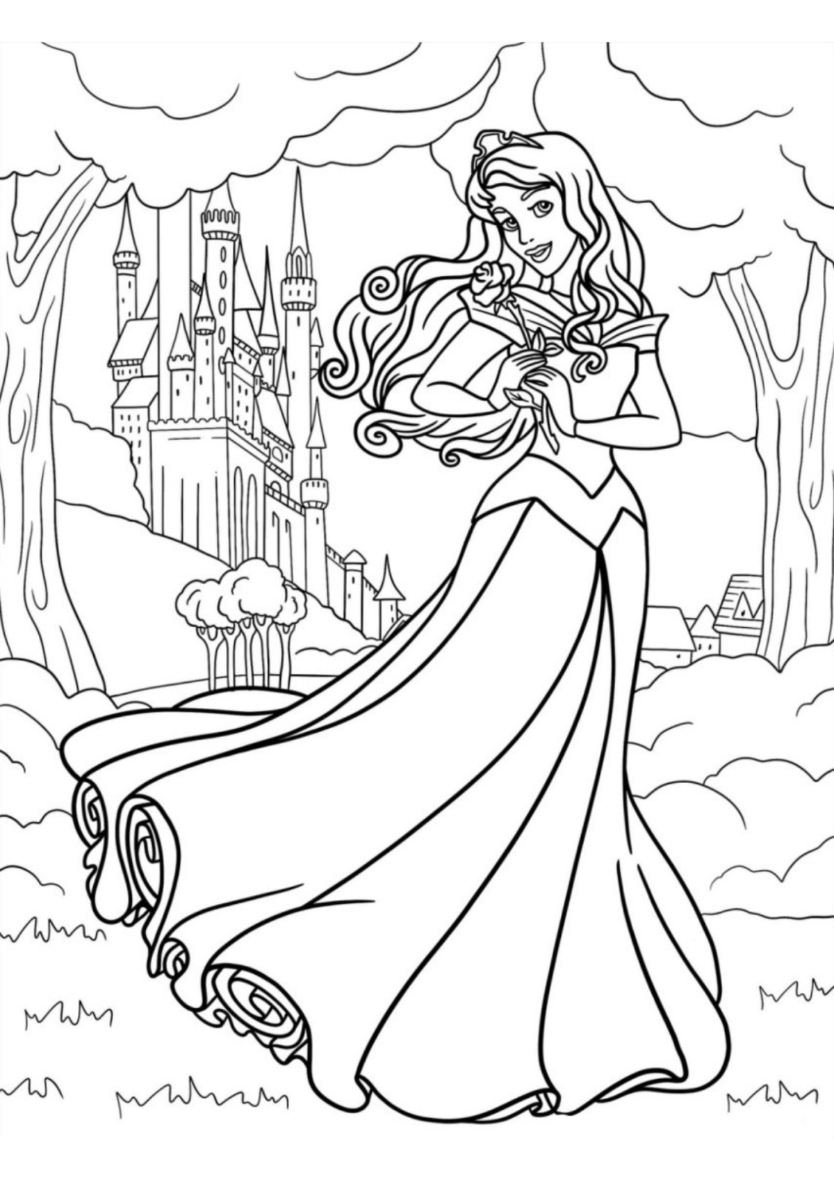 Desenho para Colorir Bela Adormecida